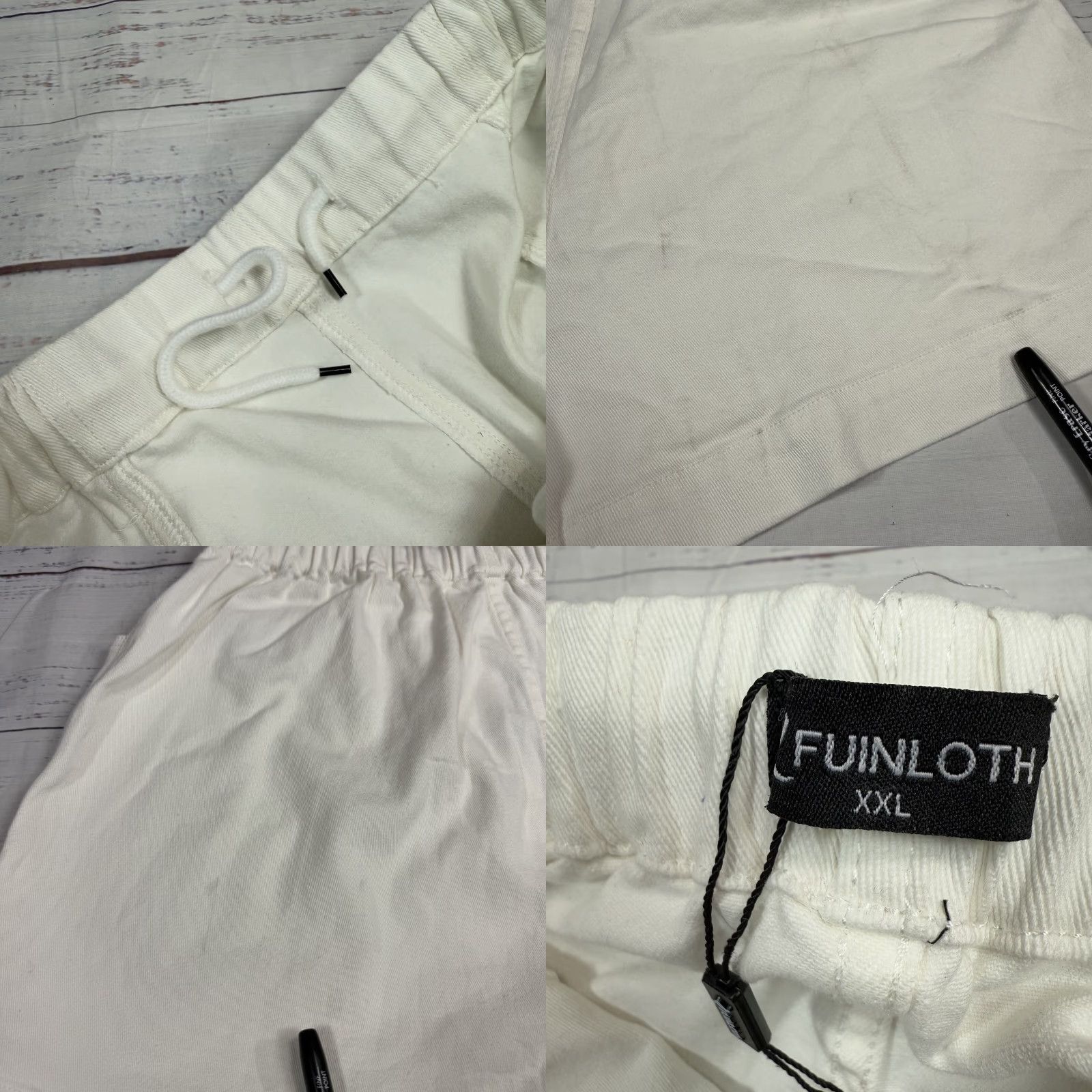 Vintage Fuinloth Womens White Pull On Shorts Elastic Waist Drawstring Cotton 2XL New Size 40" / US 18 - 8 Thumbnail
