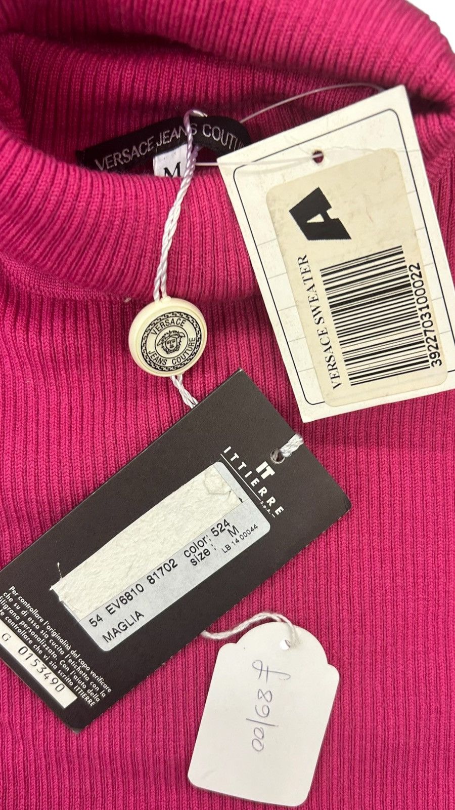 Versace Versace Jeans Couture Pink Wool Sleeveless Turtleneck size M Size M / US 6-8 / IT 42-44 - 4 Thumbnail