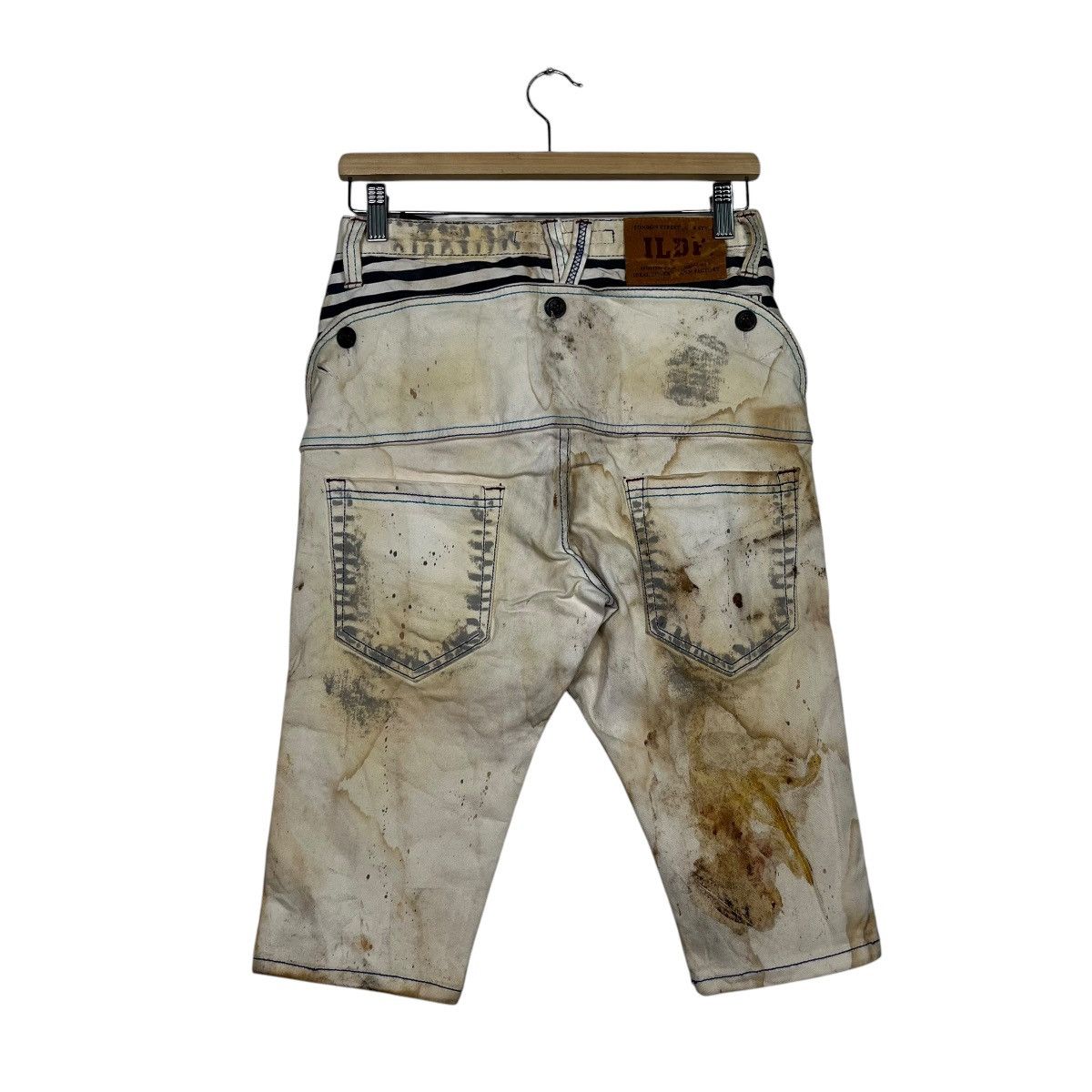 Seditionaries Vintage ILDE Distressed Motive Short Denim Jeans Size 28" / US 6 / IT 42 - 7 Thumbnail