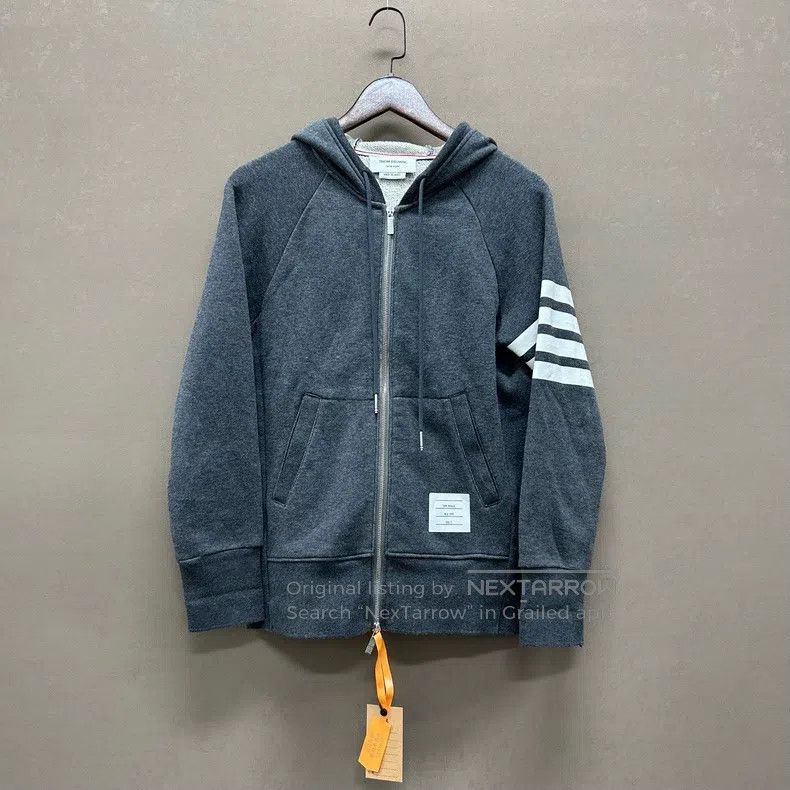 Thom Browne Thom Browne Striped Gray Hooded Sweatshirt Size US M / EU 48-50 / 2 - 1 Thumbnail