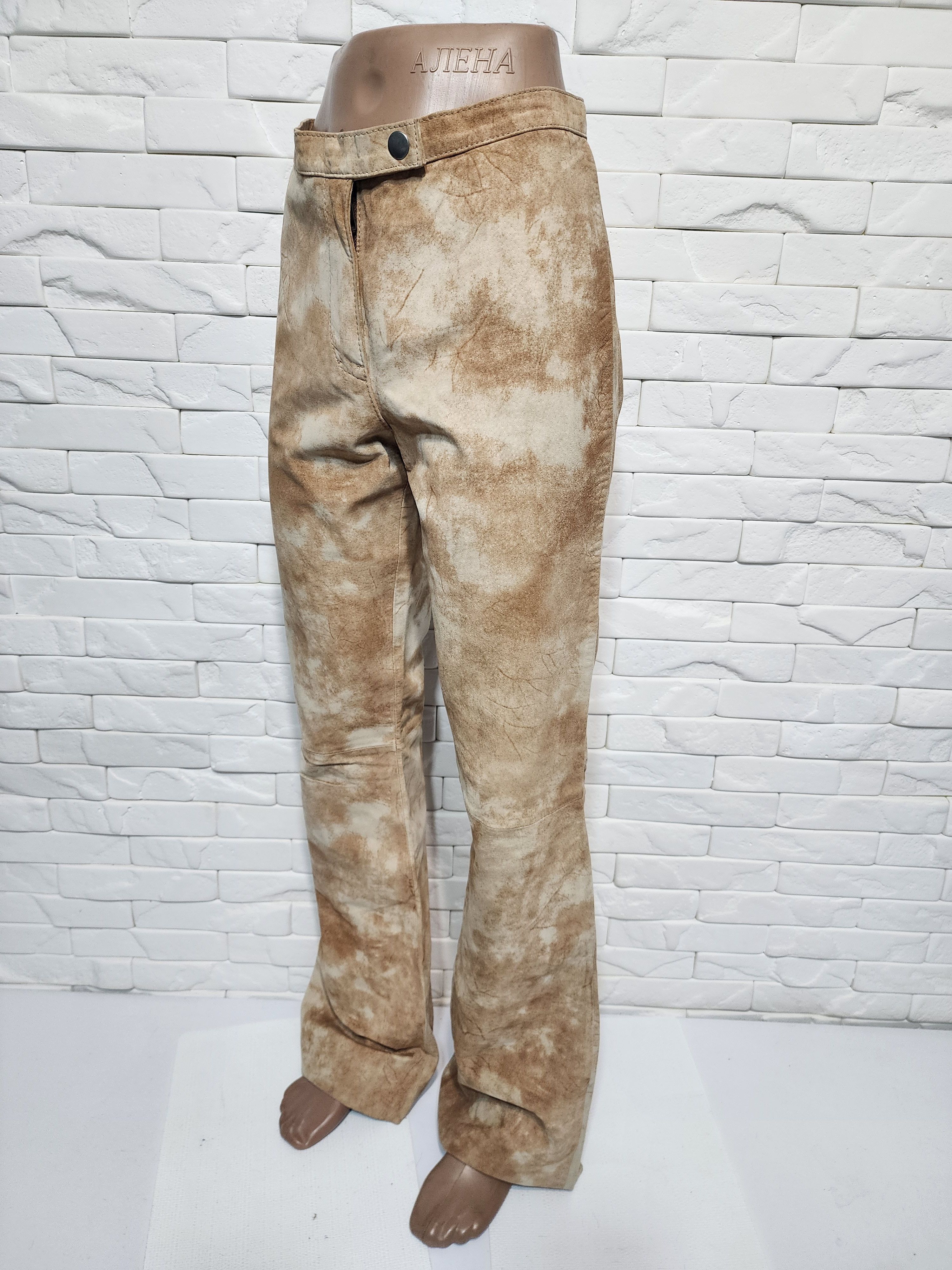 Genuine Leather Brown Suede Leather Pants: Women's Suede Trousers Size 30" / US 8 / IT 44 - 2 Thumbnail