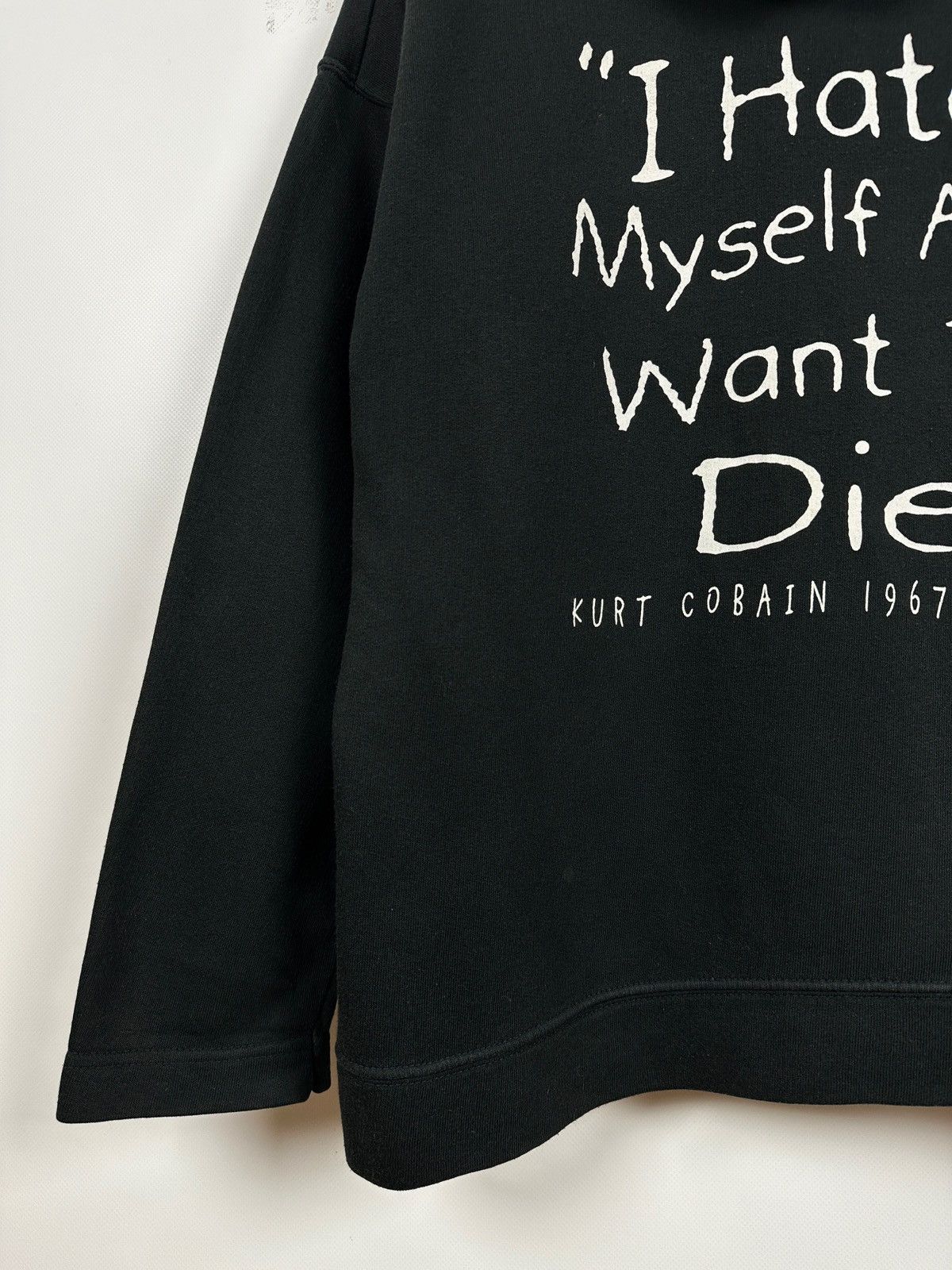 Band Tees Vintage Nirvana Kurt Cobain I Hate Myself Memorial Hoodie Size US XL / EU 56 / 4 - 16 Thumbnail