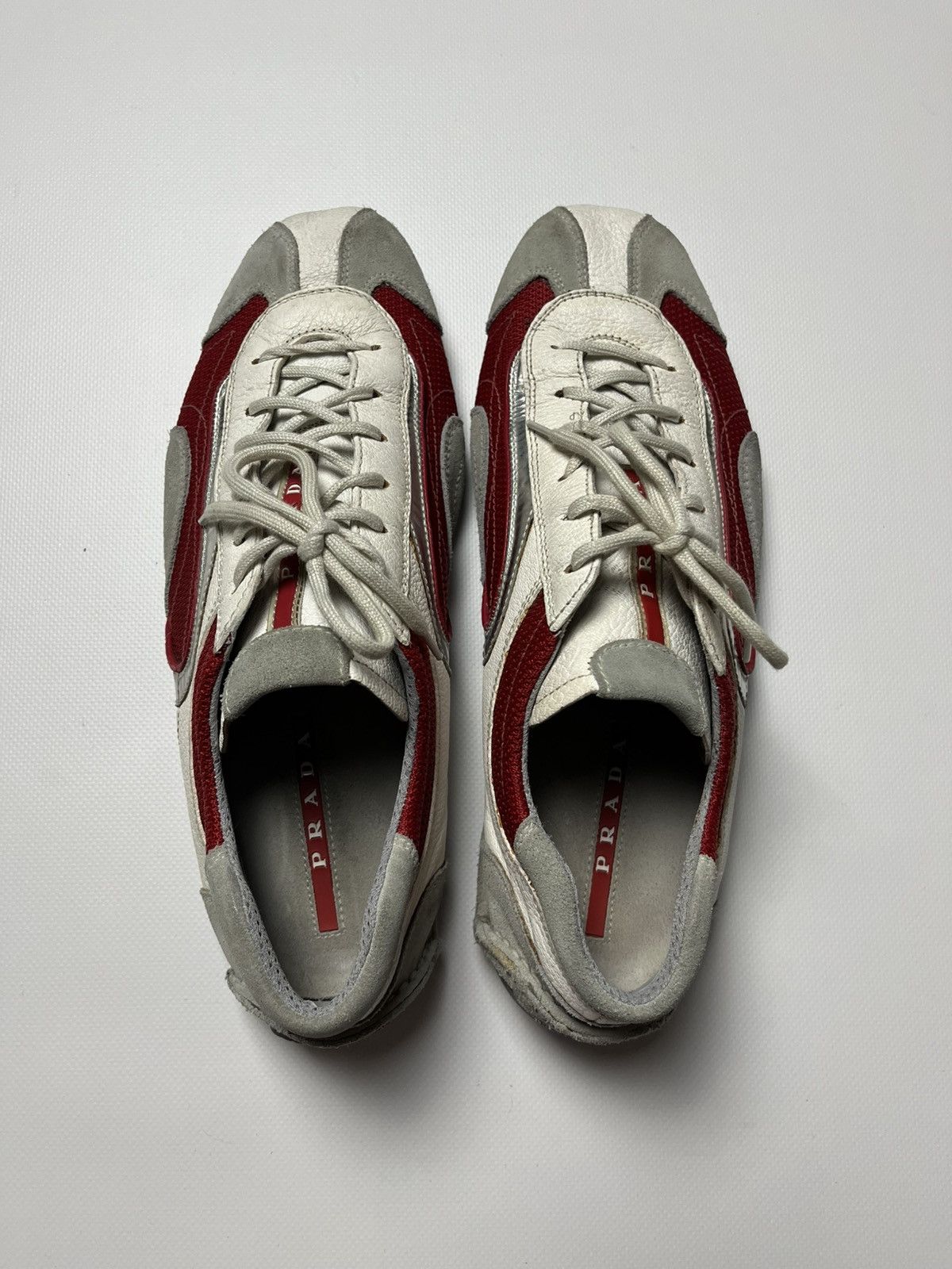 Prada Prada Sport Monte Carlo Red Mesh & Leather Sneakers Low Size US 9 / EU 42 - 12 Thumbnail