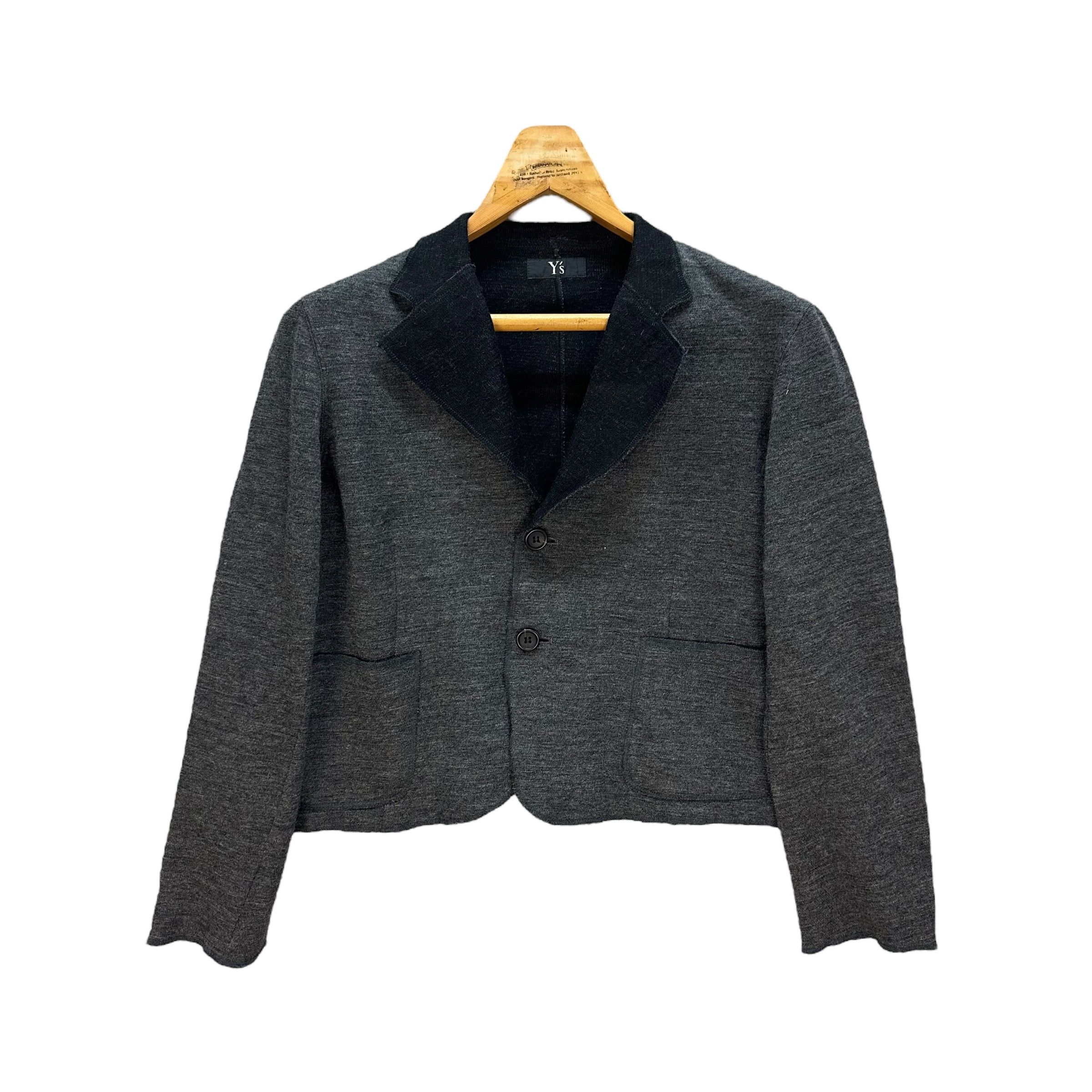 Yohji Yamamoto Y's DOUBLE COLLAR WOOL CROP JACKET / CARDIGAN #8810-028 Size M / US 6-8 / IT 42-44 - 1 Thumbnail