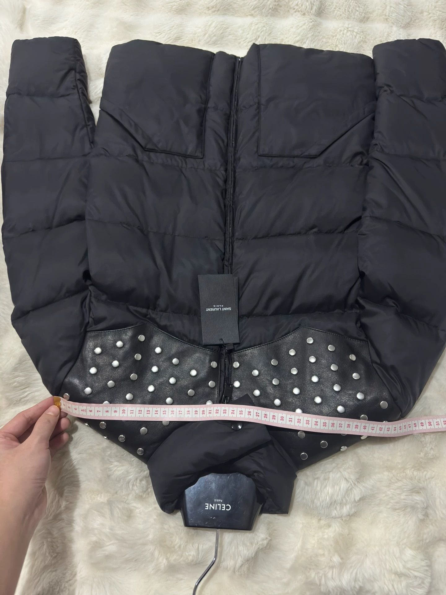 Saint Laurent Paris Saint Laurent 2014 Brand New Studded Leather Down Jacket Size S / US 4 / IT 40 - 4 Thumbnail