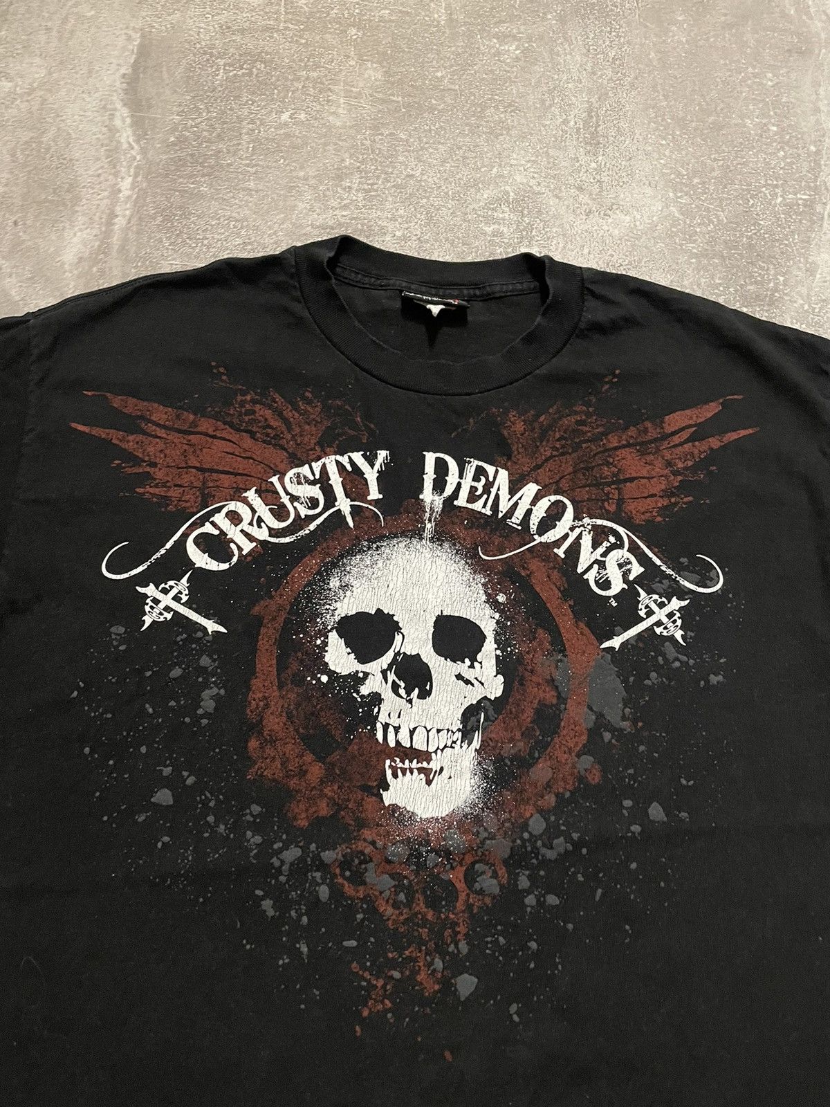 Band Tees × Vintage Vintage Crusty Demons 2008 Skull T-Shirt 💀 Size US L / EU 52-54 / 3 - 4 Thumbnail