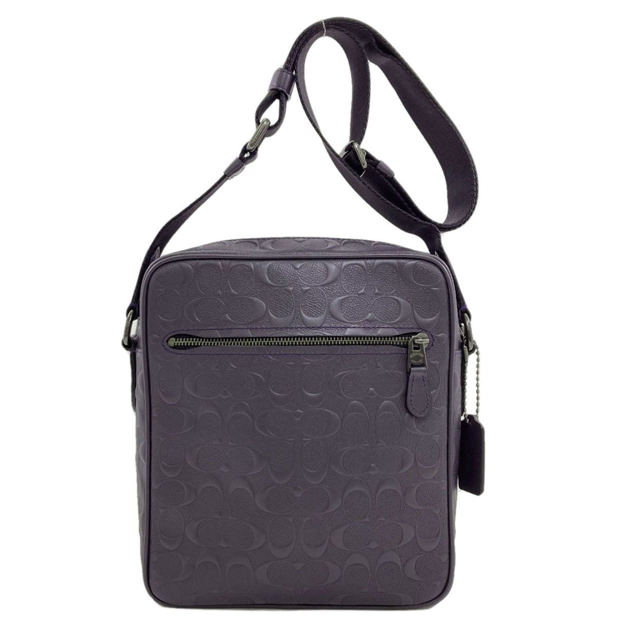 Coach 25515 Signature Leather Shoulder Bag For Women in Blue