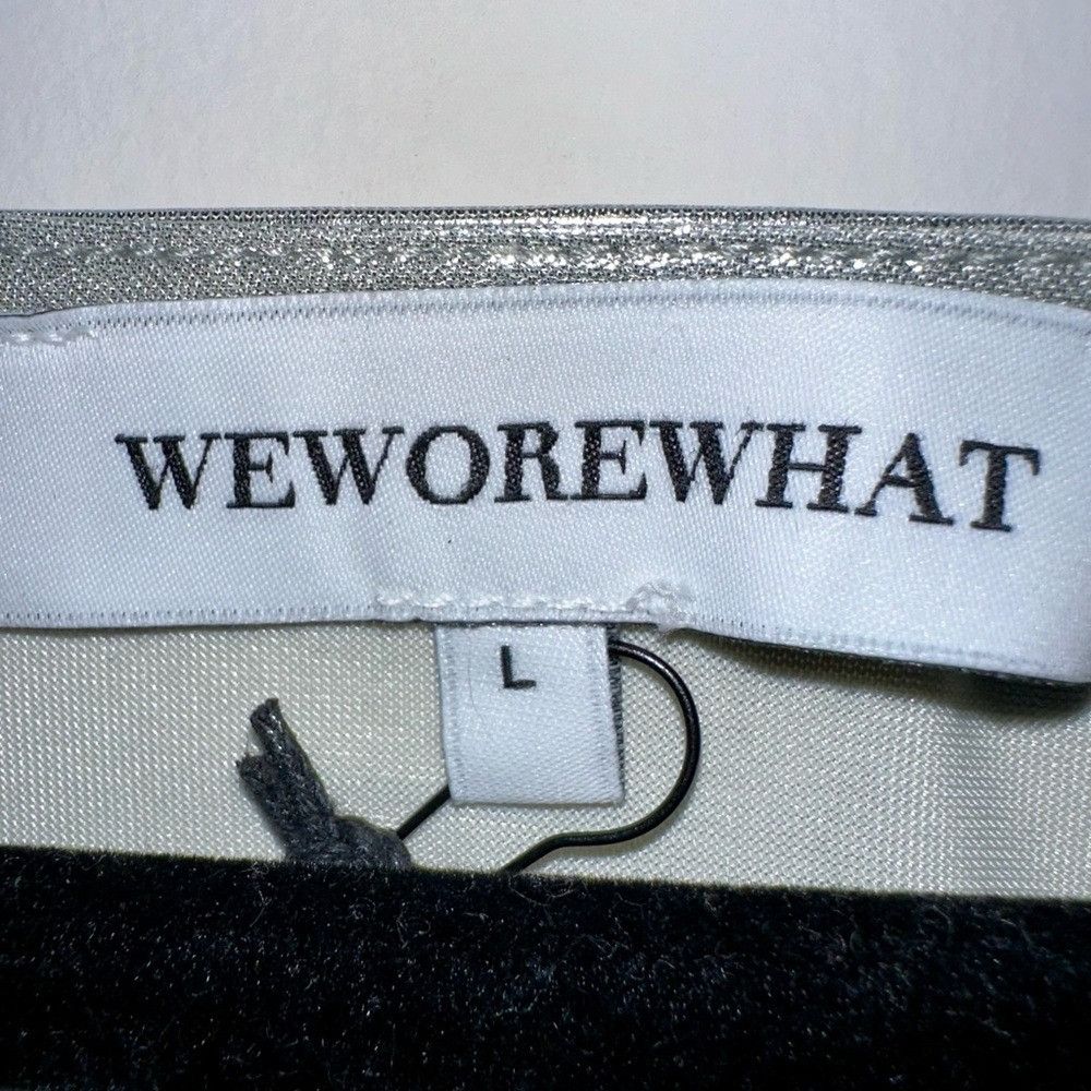 WeWoreWhat NWT WEWOREWHAT Asymmetrical Silver Cut-out Dress - large Size L / US 10 / IT 46 - 7 Thumbnail