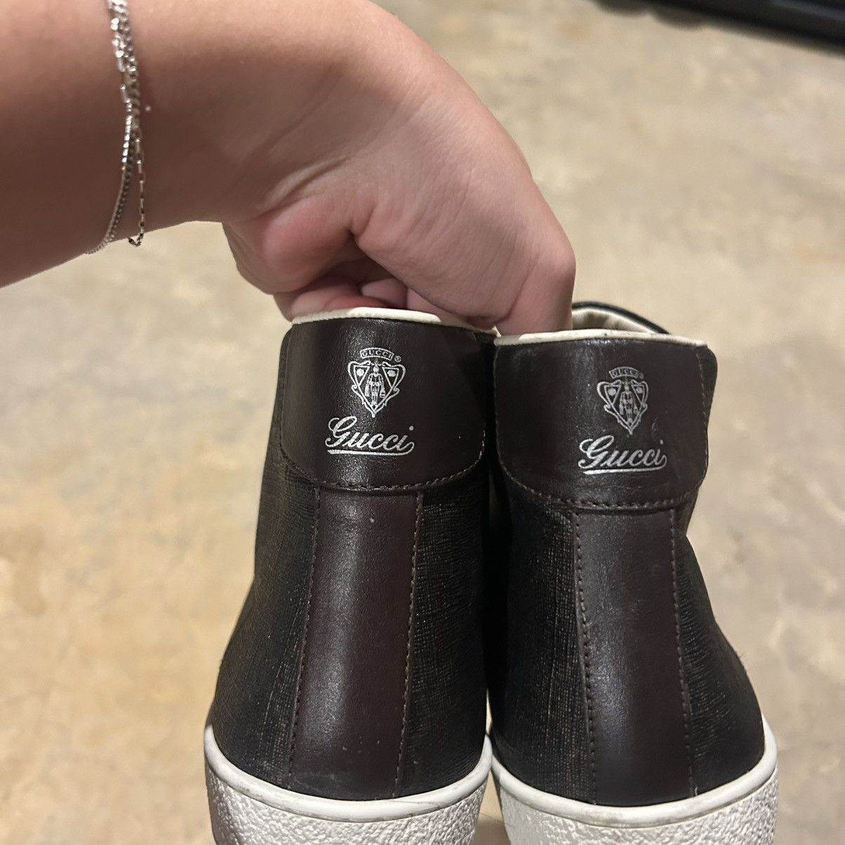Gucci Gucci GG Supreme Canvas Leather Trim High Top Sneakers US 7 Size US 7 / EU 40 - 7 Thumbnail