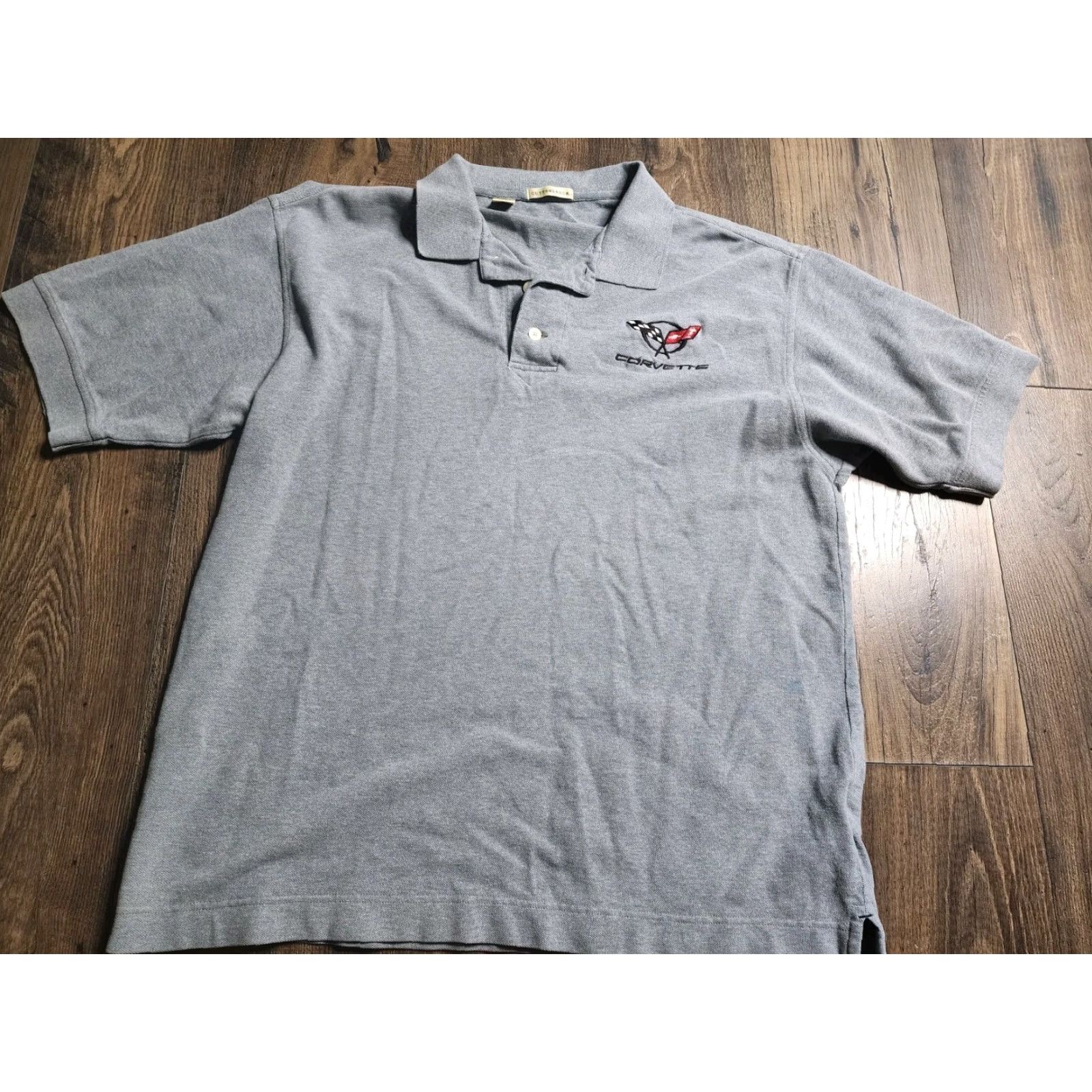 Vintage Men's Gray Corvette Cars Embroidered Polo Shirt L Activewear Size US L / EU 52-54 / 3 - 2 Thumbnail