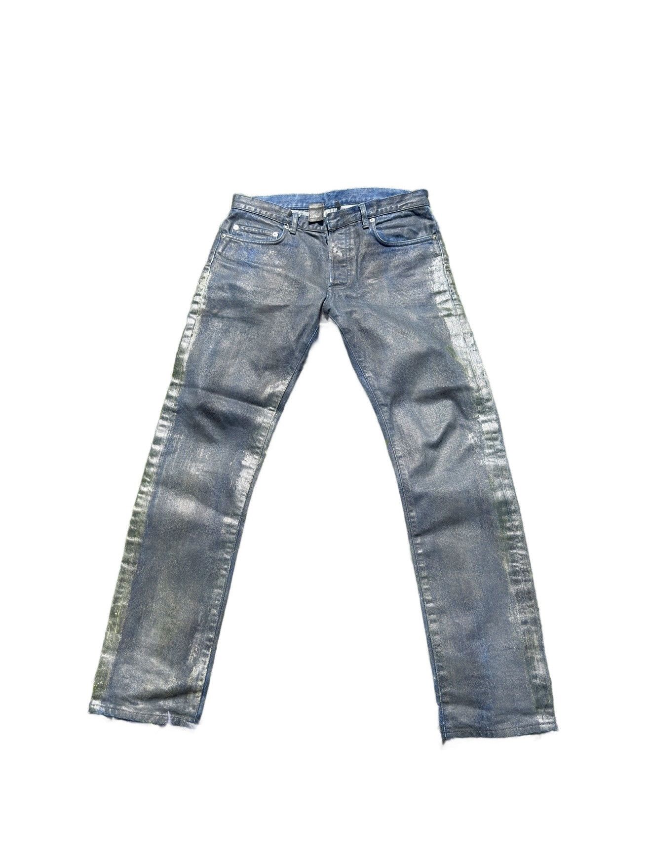 Dior SS09 Dior Homme Gold Waxed Radioactive Denim Jeans | Grailed