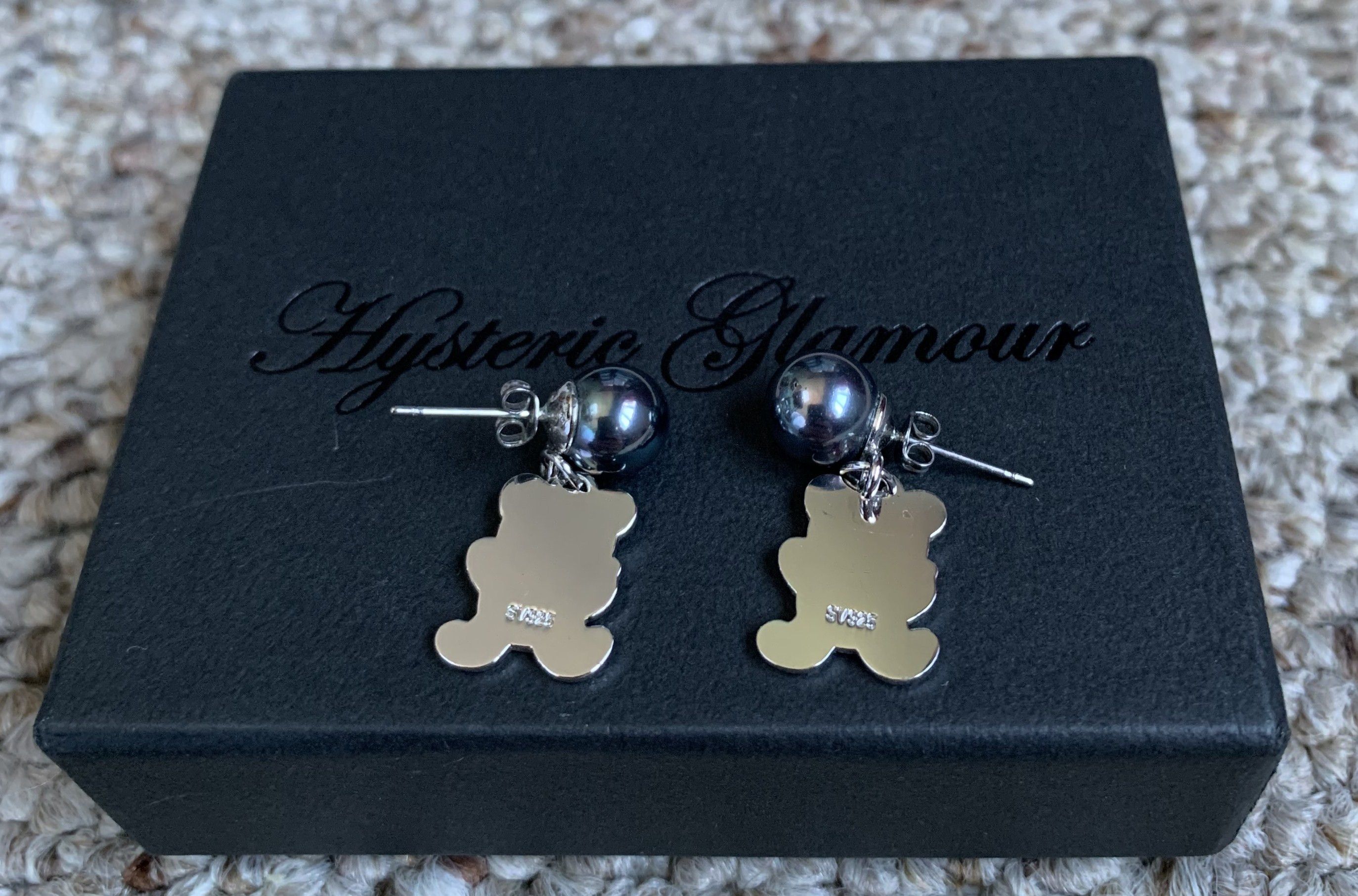 Hysteric Glamour Hysteric Glamour Sterling Silver Fuck Bear Pearl Earrings Size ONE SIZE - 6 Thumbnail