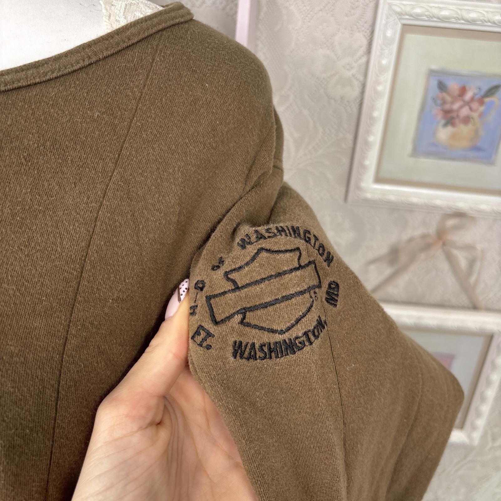 Harley Davidson vintage brown harley davidson long sleeve Size L / US 10 / IT 46 - 3 Thumbnail