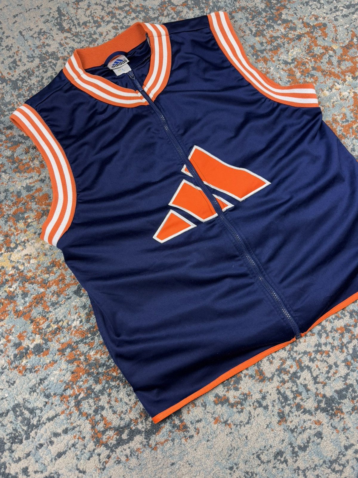 Adidas × Vintage Vintage 90s Adidas crazy sleeveless zip track jacket vest Size US M / EU 48-50 / 2 - 3 Thumbnail