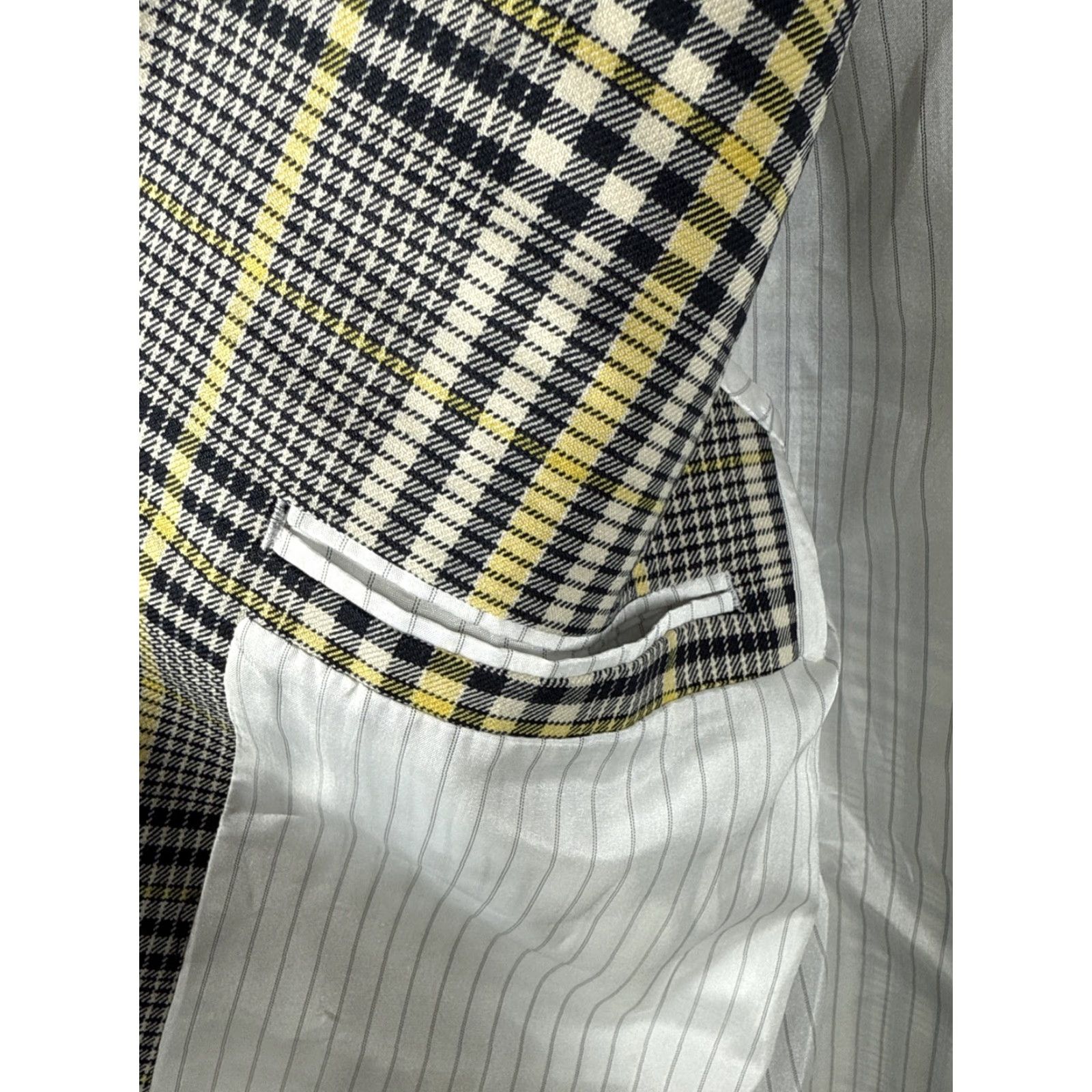 Vintage Noak Plaid 2 Button Sport Coat Mens 38 Regular Yellow Blue Plaid Coat Sports Mens Size US XXS / EU 40 - 8 Thumbnail