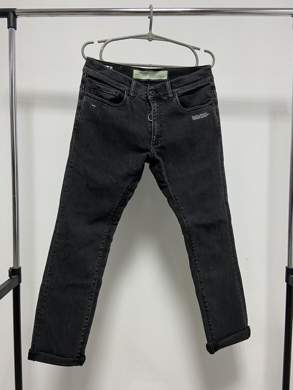 Off-White × Vintage Off White Selvedge Vintage jeans Fire Line Do Not Cross Size US 31 - 2 Thumbnail
