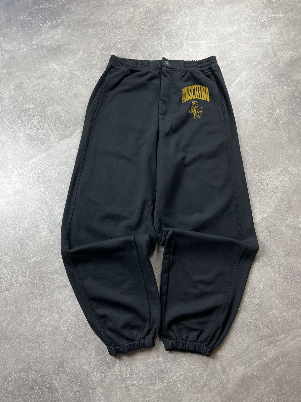 Moschino Moschino Couture Black Logo Jogger Pants Relaxed Tapered Fit Size US 32 / EU 48 - 2 Thumbnail