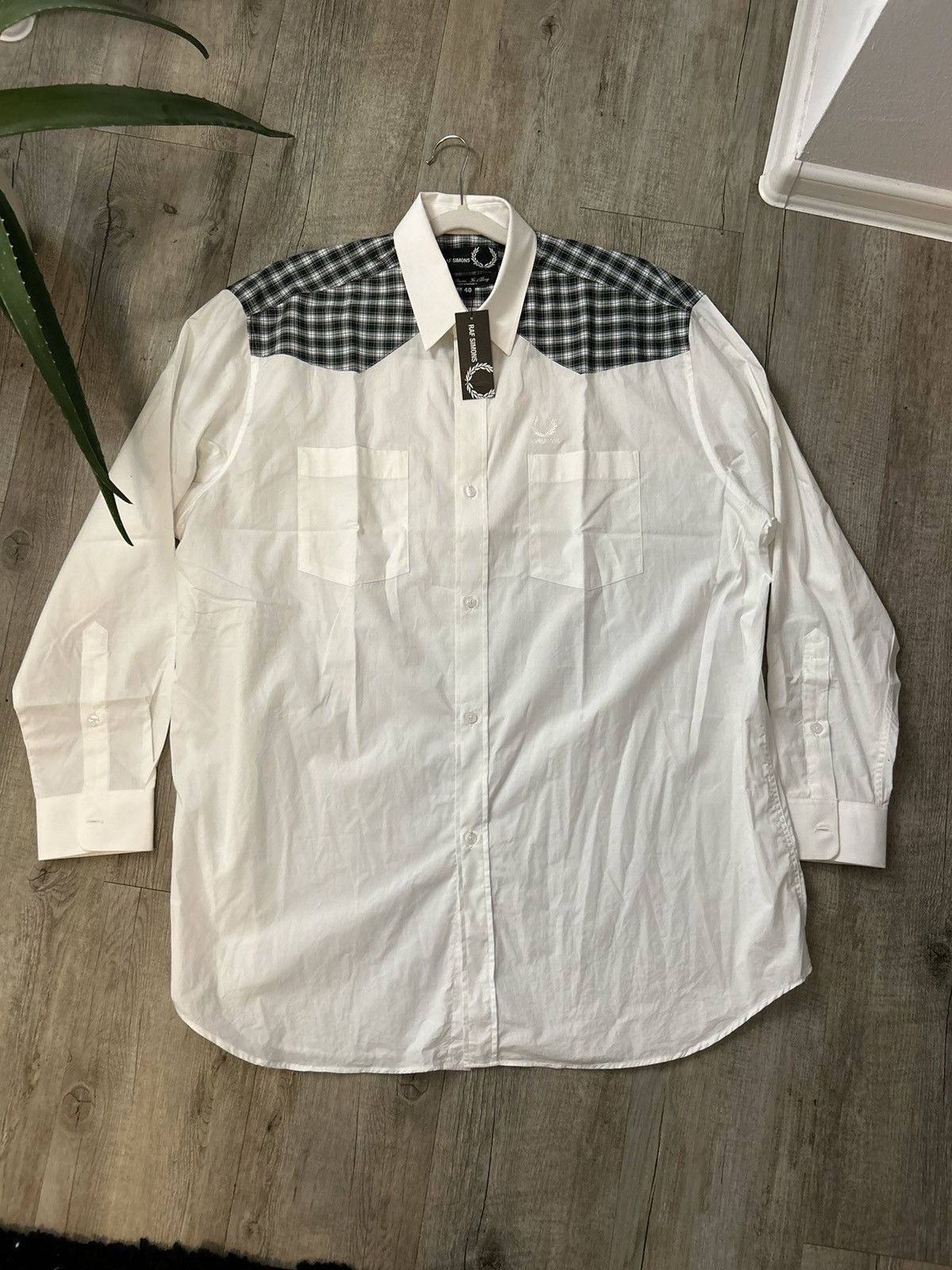 Fred Perry × Raf Simons Raf Simons x Fred Perry White Panel Shirt Yoke |  Grailed