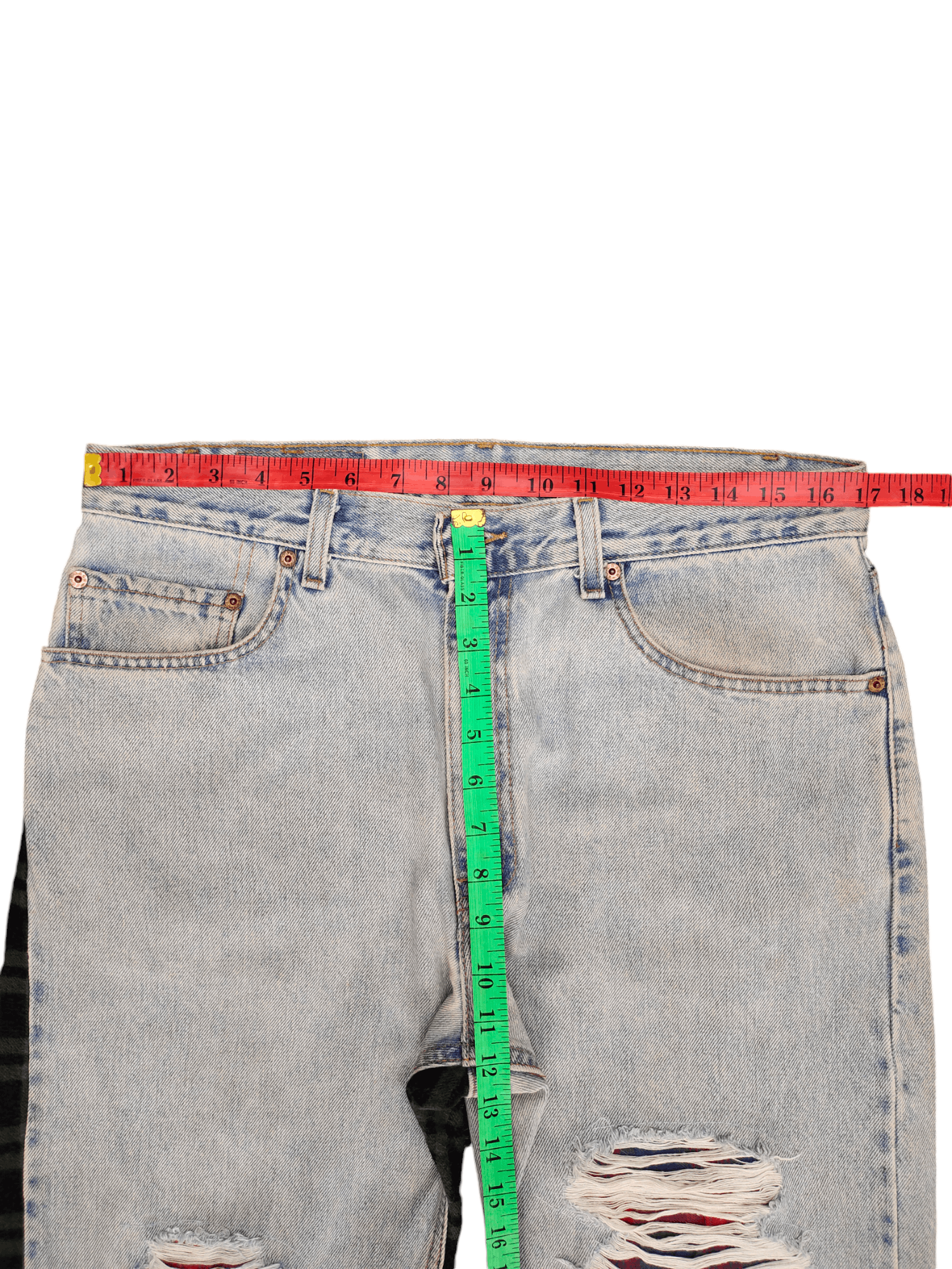 Levi's Vintage Clothing Vintage Levis 505 Distress Faded Checkered Jeans Custom Size US 34 / EU 50 - 11 Thumbnail