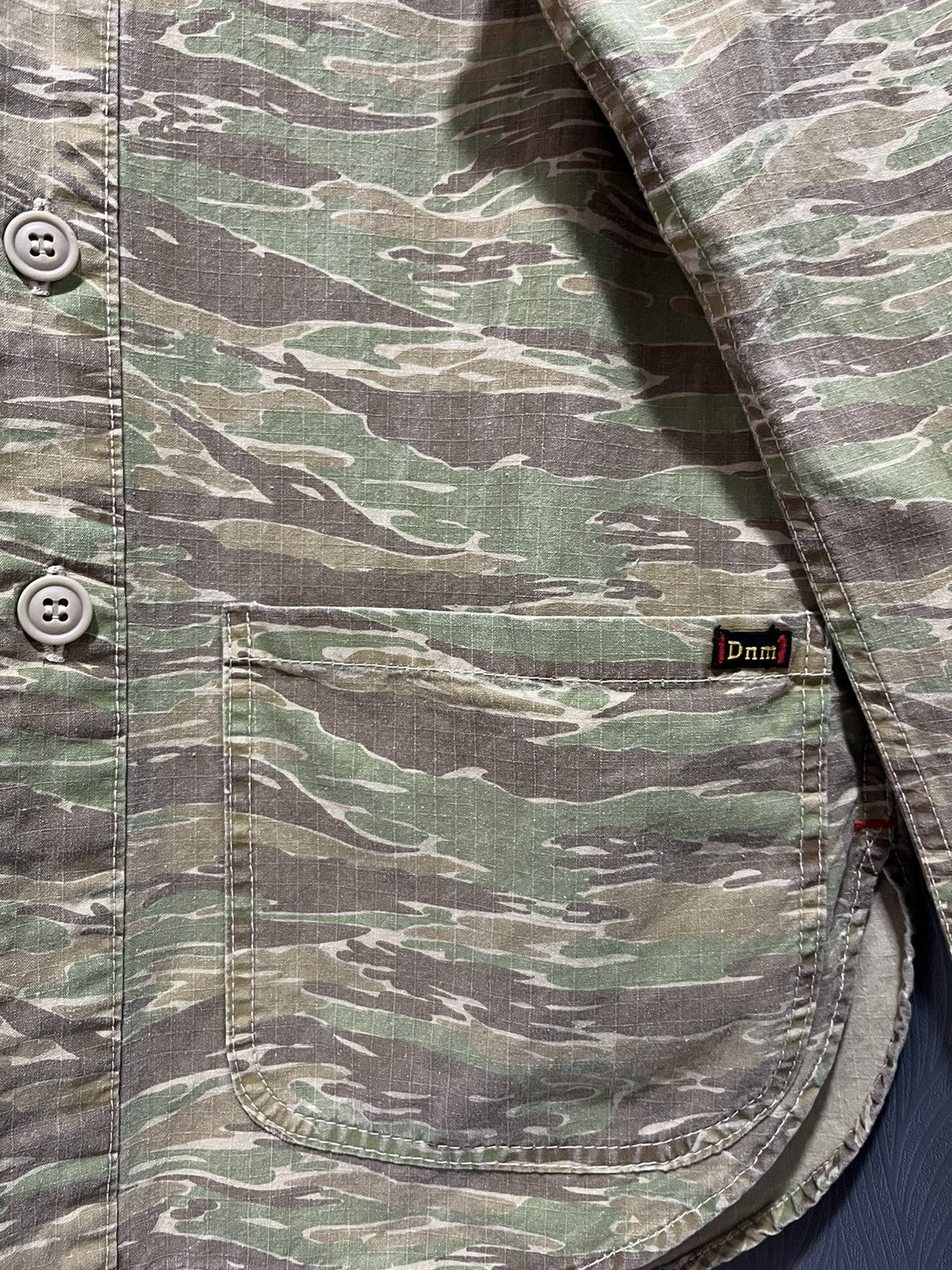 Vintage Denime Tiger Stripes Two Pockets Shirt
