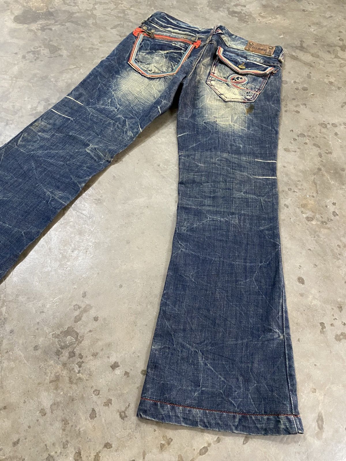 Hysteric Glamour Flare Jeans Japanese Riobera Mud Rusty Denim @301 Size US 31 - 2 Thumbnail