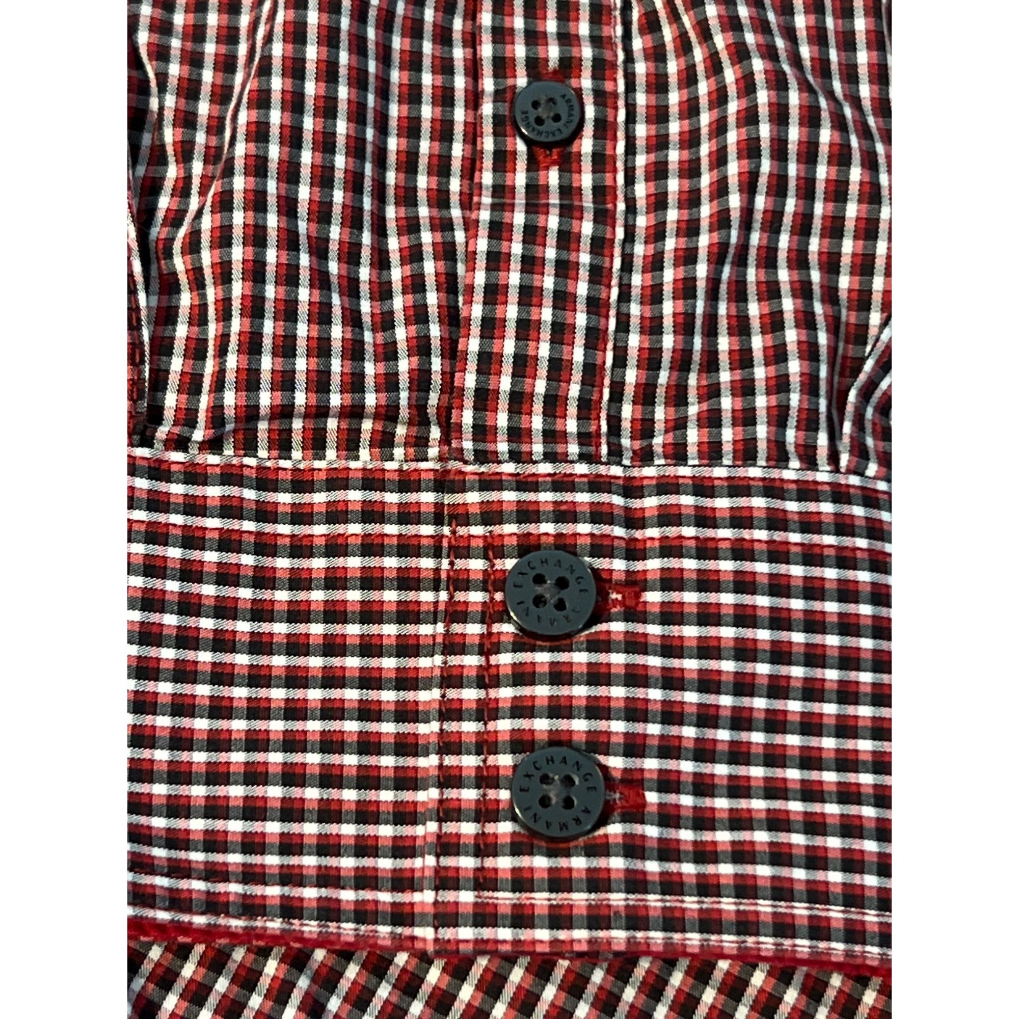 Armani Exchange Armani Exchange Slim Fit Shirt Red White Black Gingham Check Size US L / EU 52-54 / 3 - 2 Thumbnail