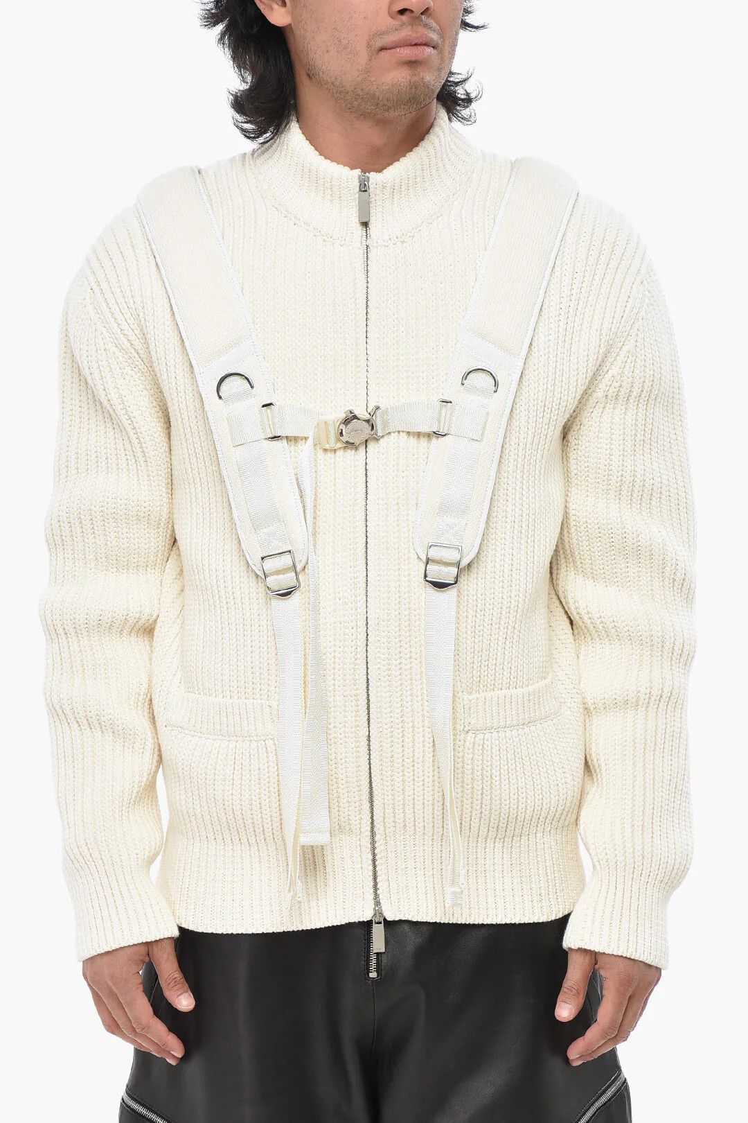 Off-White og1mm0526 Cotton Zip-Up Sweater in White Size US M / EU 48-50 / 2 - 1 Thumbnail