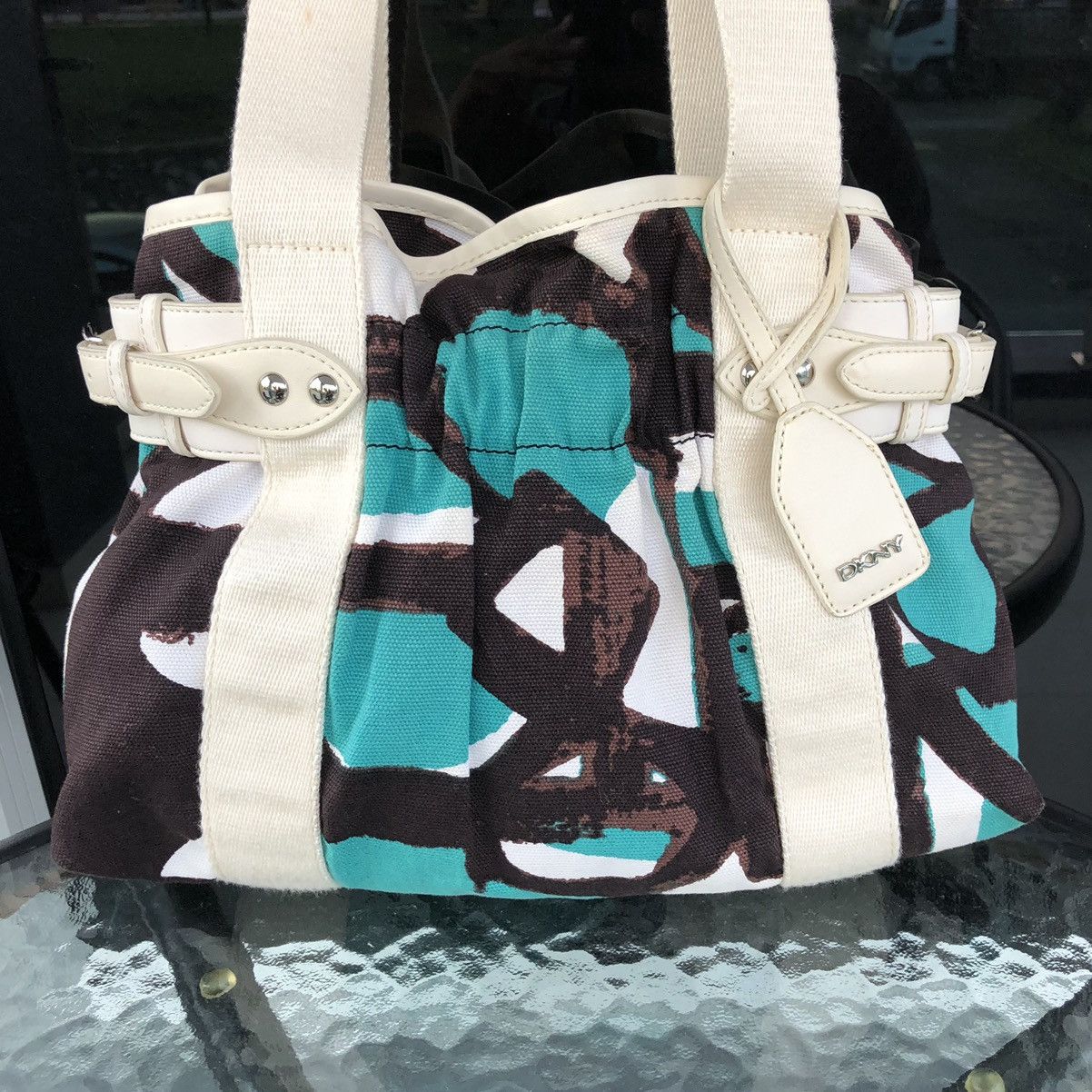 DKNY DKNY Vibrant Green Cloth Tote Bag Size ONE SIZE - 4 Thumbnail