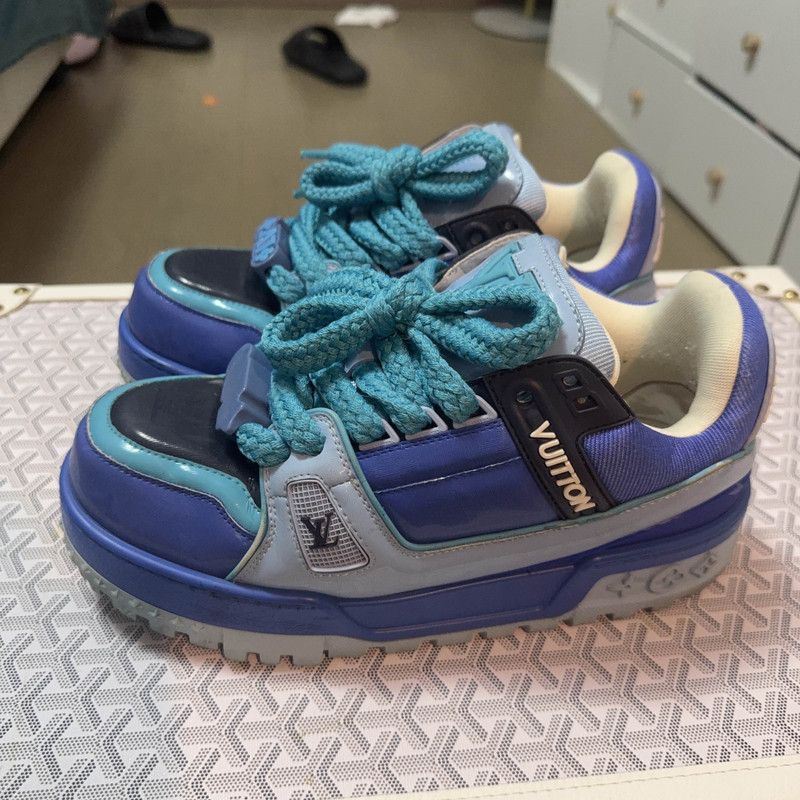 Louis Vuitton Louis Vuitton Trainer Maxi Blue Sneakers for Men 0079 Size US 8.5 / EU 41-42 - 1 Thumbnail