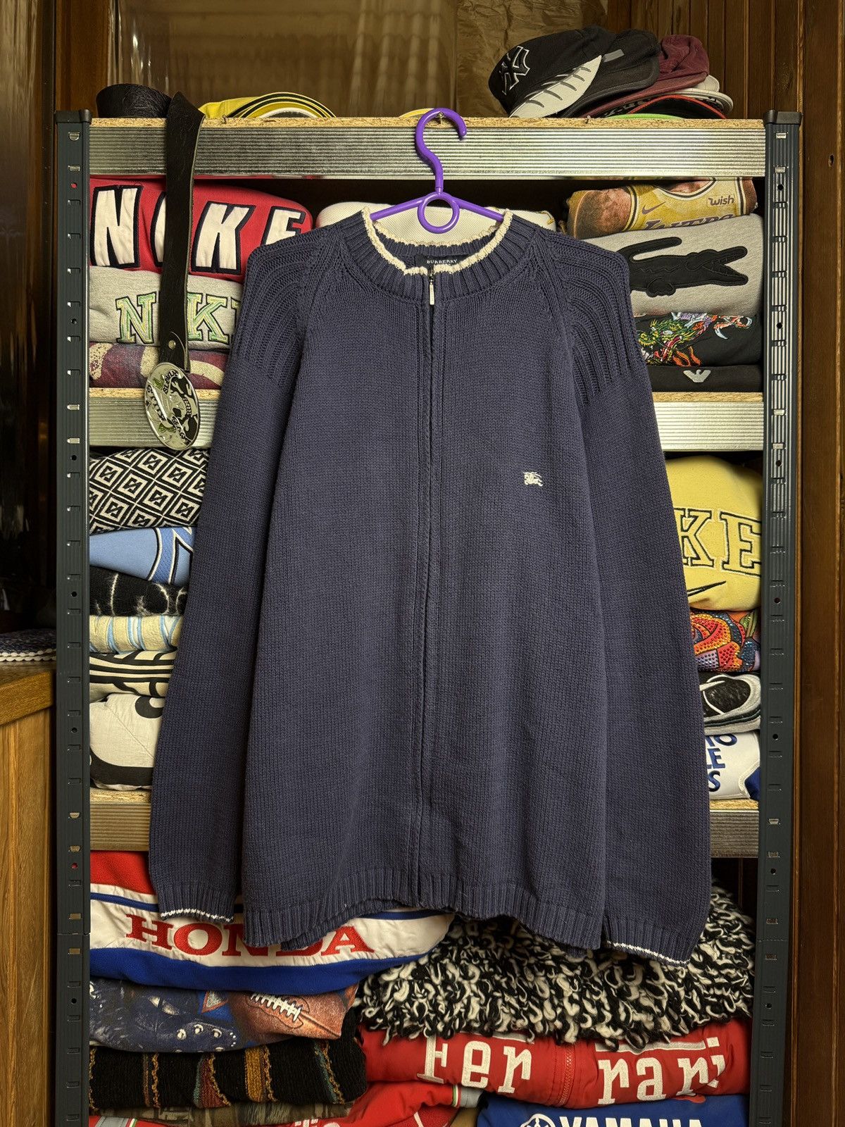 Burberry Vintage Burberry Zipper Sweater Size US XL / EU 56 / 4 - 1 Thumbnail