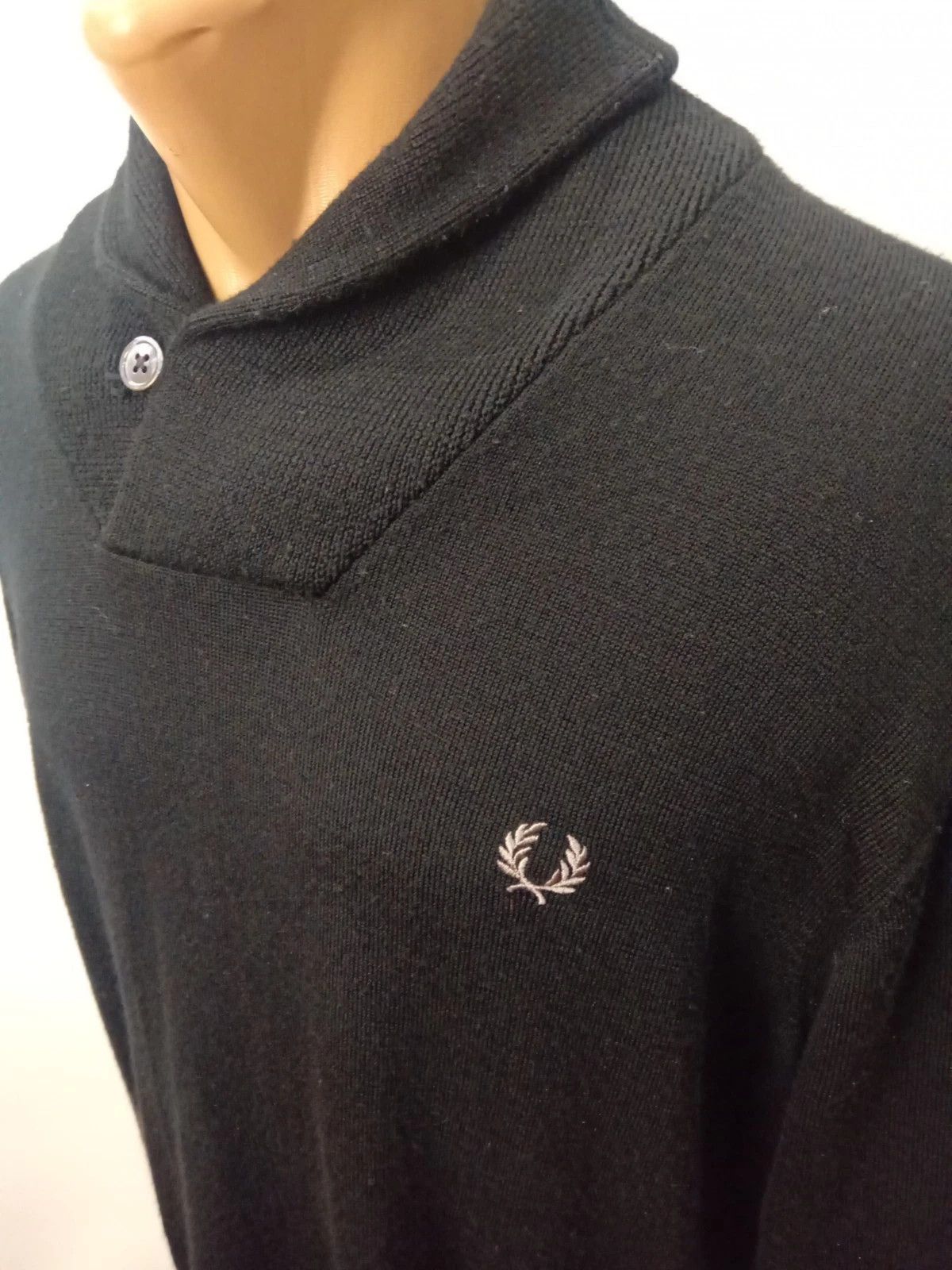 Fred Perry Fred Perry Shawl Neck Merino Wool Jumper XL Size US XL / EU 56 / 4 - 6 Thumbnail