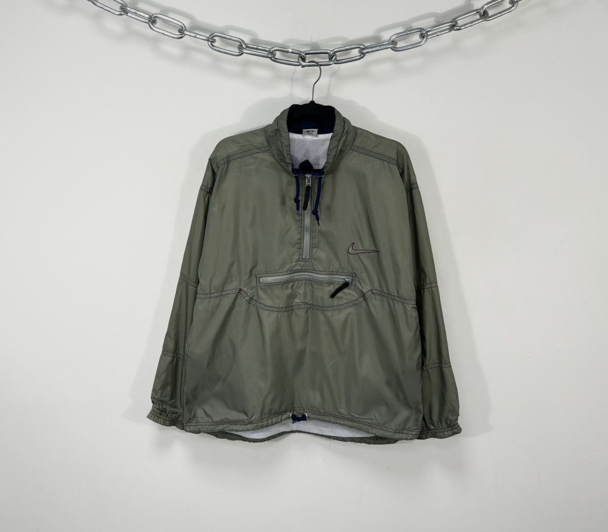 Nike Vintage Nike Y2K Big Back Logo 1/4 Zip Nylon Anorak Jacket Size US L / EU 52-54 / 3 - 1 Thumbnail