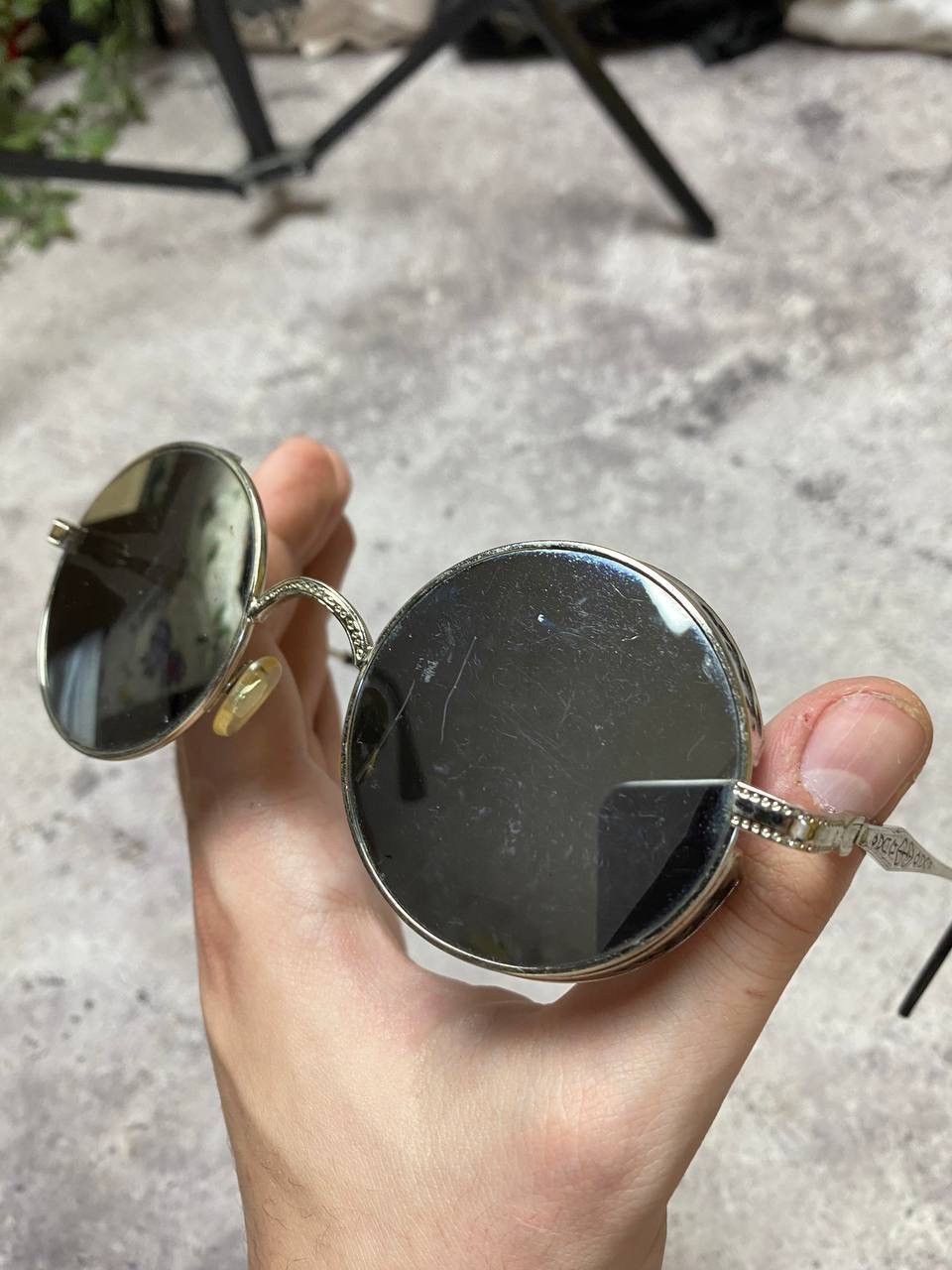 Japanese Brand × Vintage Chrome Sunglasses Glasses Crosses Style USA Style Punks Size ONE SIZE - 5 Thumbnail