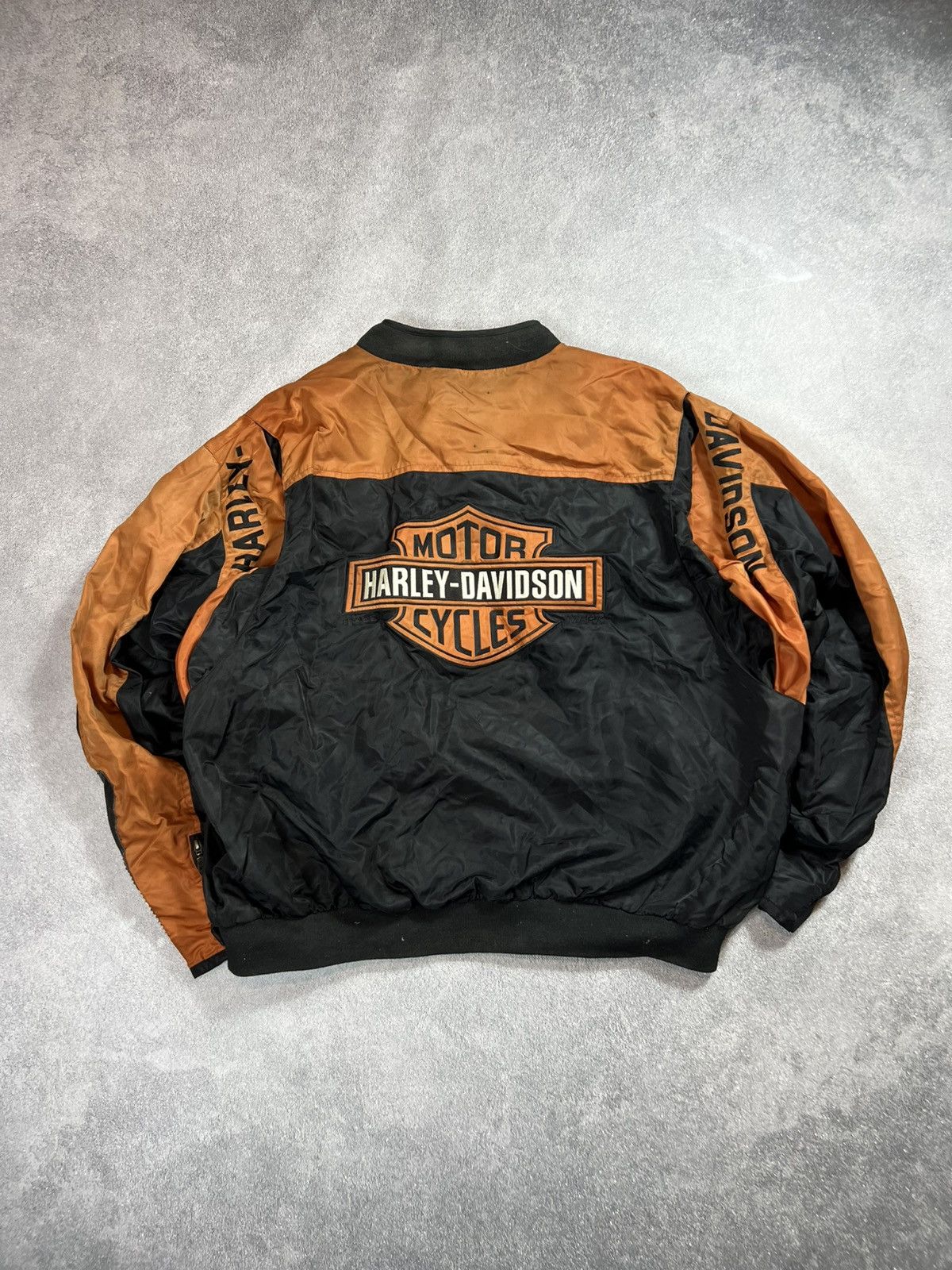 Harley Davidson 🔥VINTAGE Y2K HYPE HARLEY-DAVIDSON NYLON BOMBER MENS JACKET Size US XXL / EU 58 / 5 - 1 Thumbnail