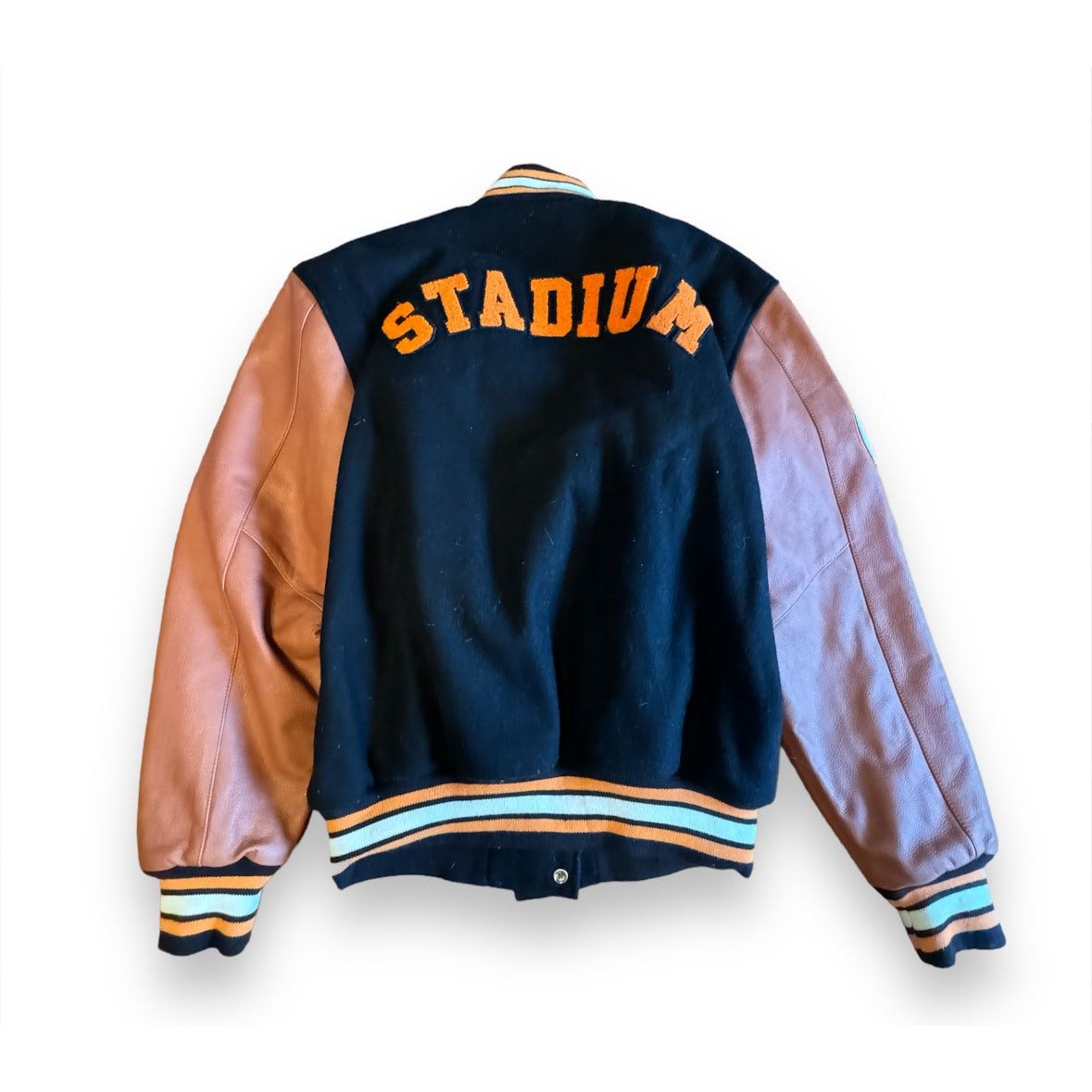 Stadium Goods Stadium Goods HOME TEAM VARSITY JACKET "Black/Orange/Brown" Size US M / EU 48-50 / 2 - 2 Thumbnail