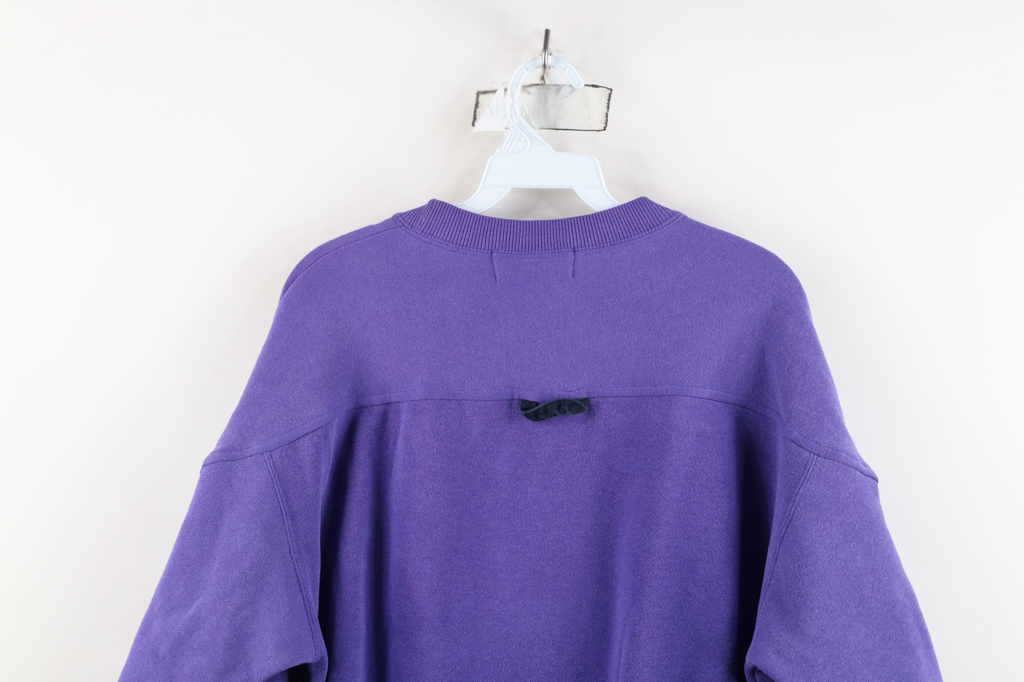 Vintage Vintage 90s IOU Spell Out Football Jersey Sweatshirt Purple Size M / US 6-8 / IT 42-44 - 13 Thumbnail