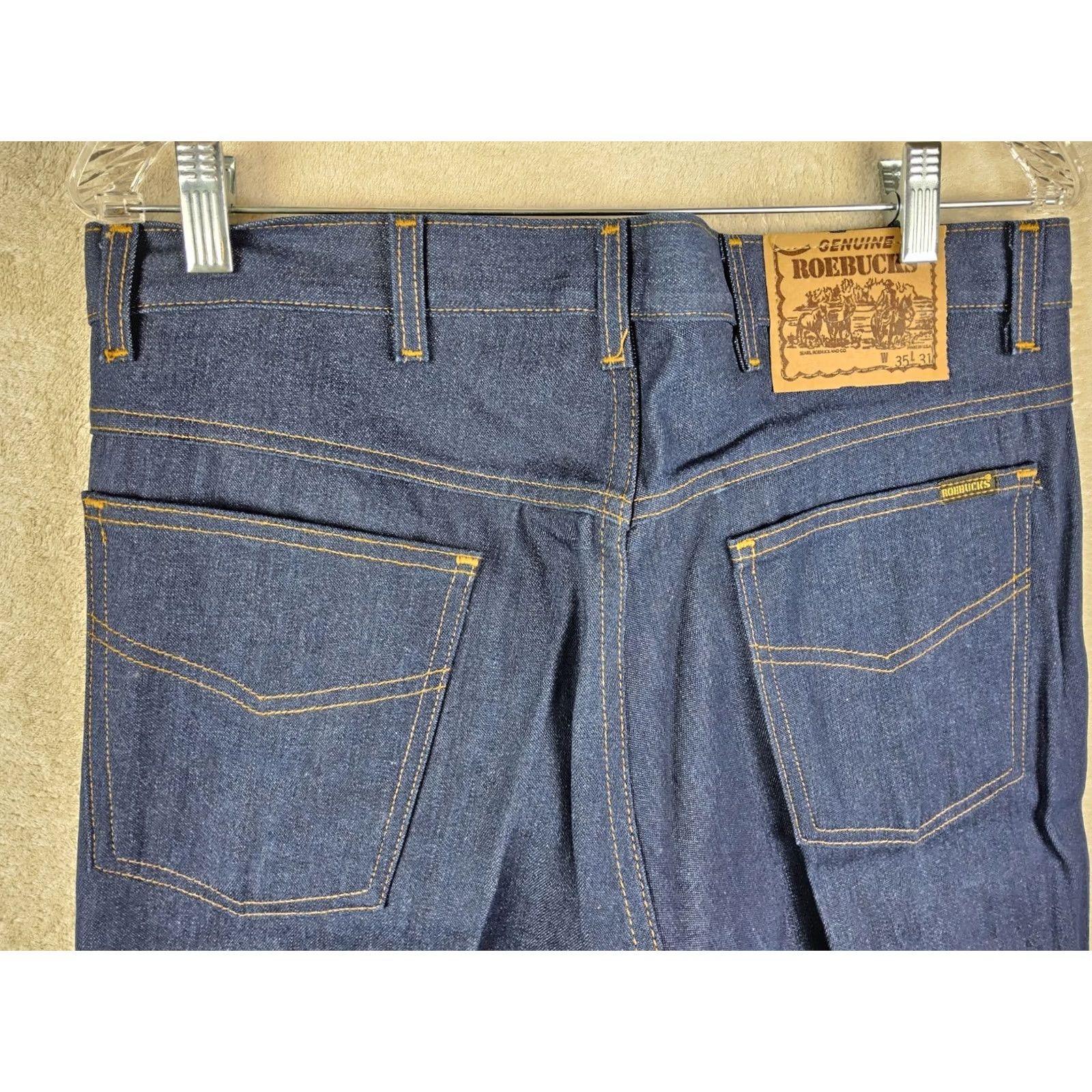 Sears VINTAGE Sears Roebucks Denim Jeans 5-Pocket USA Blue 35x31 Mens Regular Straight Shirt/Jeans? Size US 35 - 5 Thumbnail
