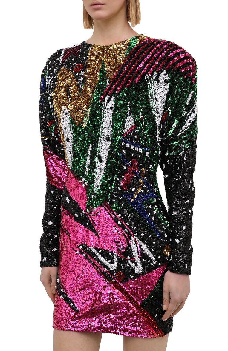 Balmain o1y0525 Sequins Mini Dress in Multicolor Size M / US 6-8 / IT 42-44 - 2 Thumbnail
