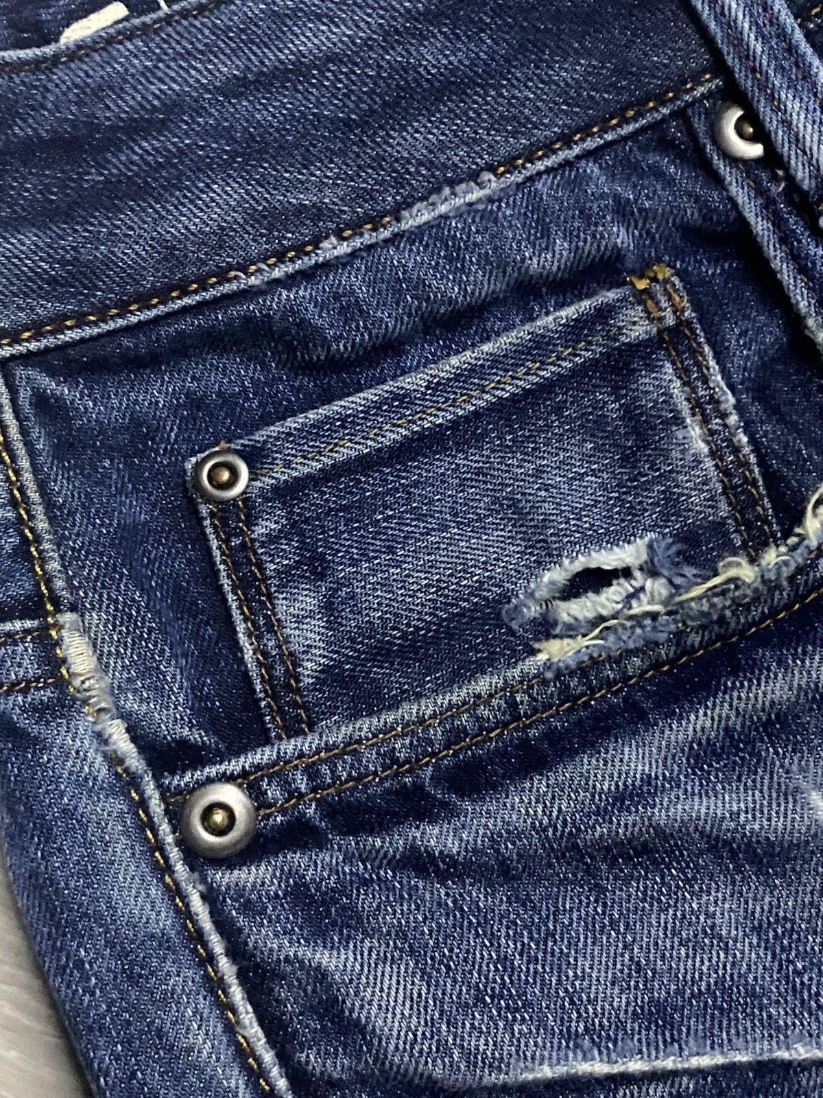 G-Star Vintage G Star Raw Denim Blue Wash Distressed Straight Jeans Size US 29 - 11 Thumbnail