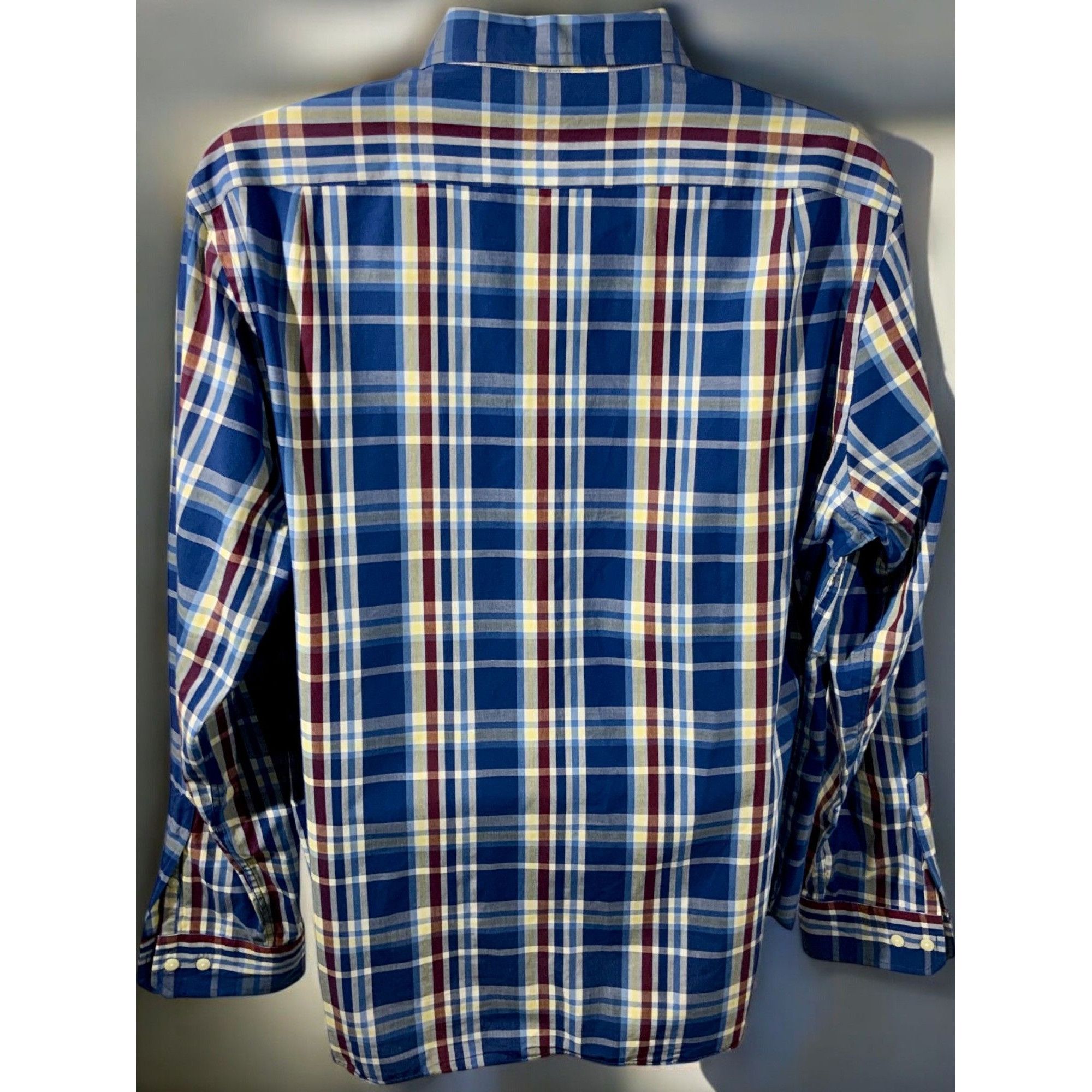 Nautica Nautica Mens Long Sleeve Limoges Blue Plaid Button Up Shirt Size US XL / EU 56 / 4 - 3 Thumbnail