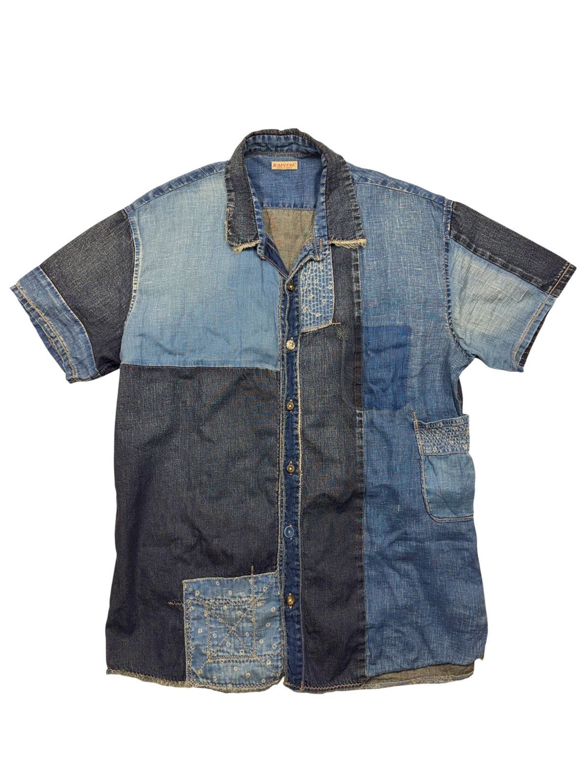Kapital Boro Patchwork S/S Button Up Size US M / EU 48-50 / 2 - 1 Thumbnail