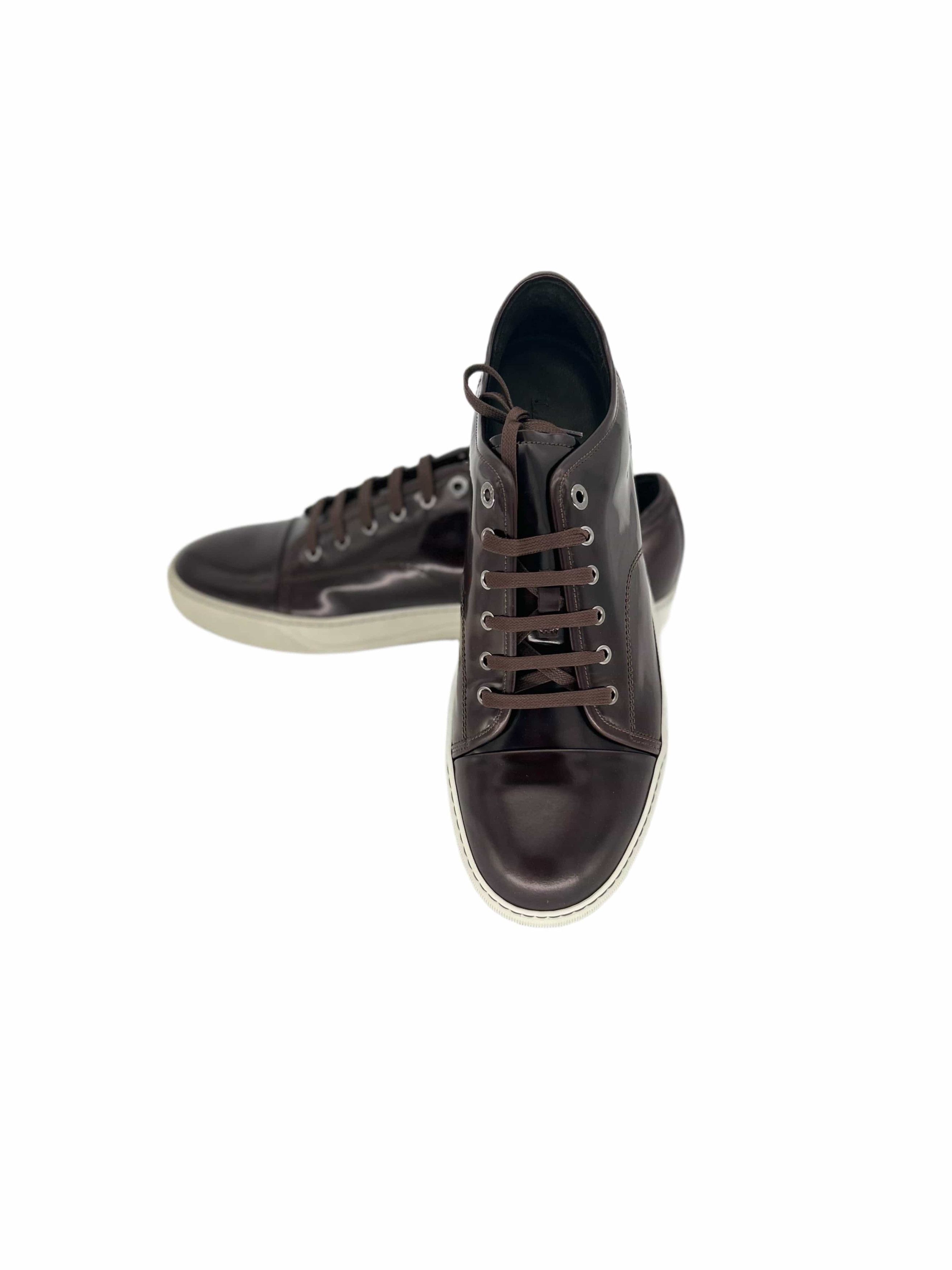 Lanvin Lanvin Bordeaux Hi Shine Tennis Sneaker Size US 11 / EU 44 - 4 Thumbnail