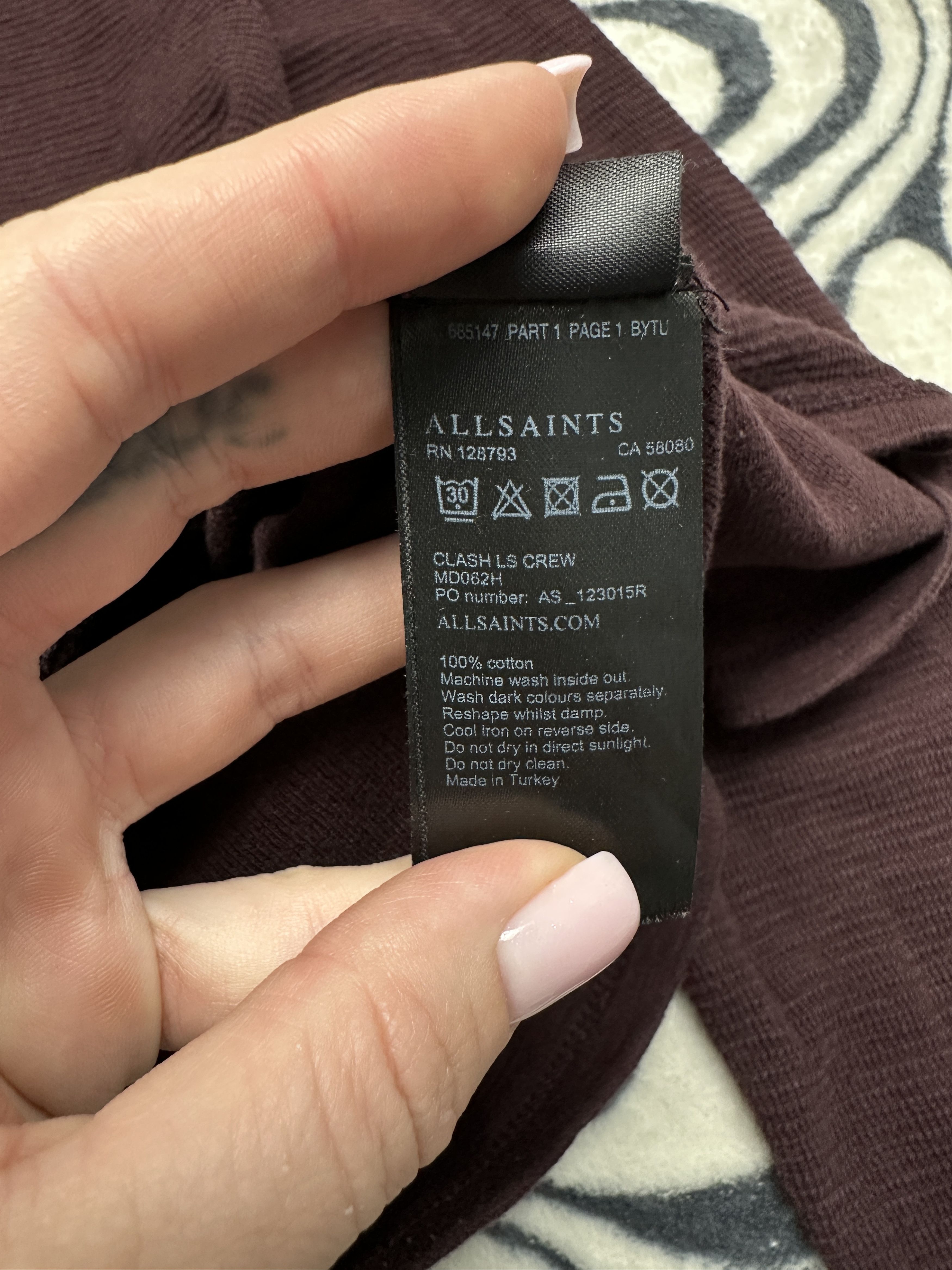 Allsaints Allsaints Mens Clash Crew Neck Sweater Size US M / EU 48-50 / 2 - 5 Thumbnail