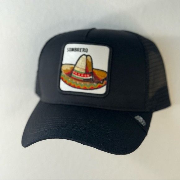 Designer NEW SOMBRERO PATCH BLACK TRUCKER MESH CAP HAT Size ONE SIZE - 3 Thumbnail