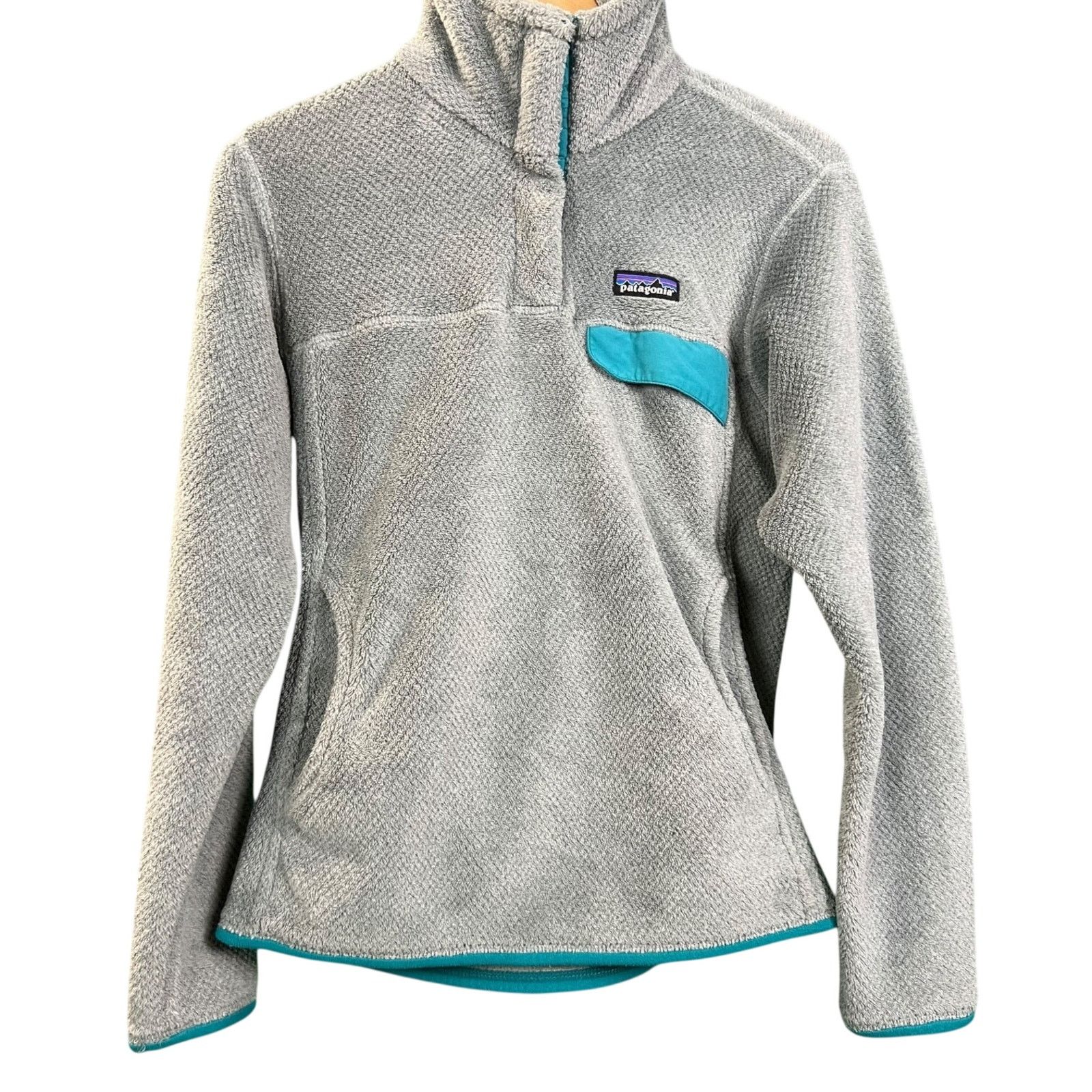 Patagonia Patagonia Gray Teal Women M 1/4 Zip Pullover Polartec Fleece Size M / US 6-8 / IT 42-44 - 1 Thumbnail