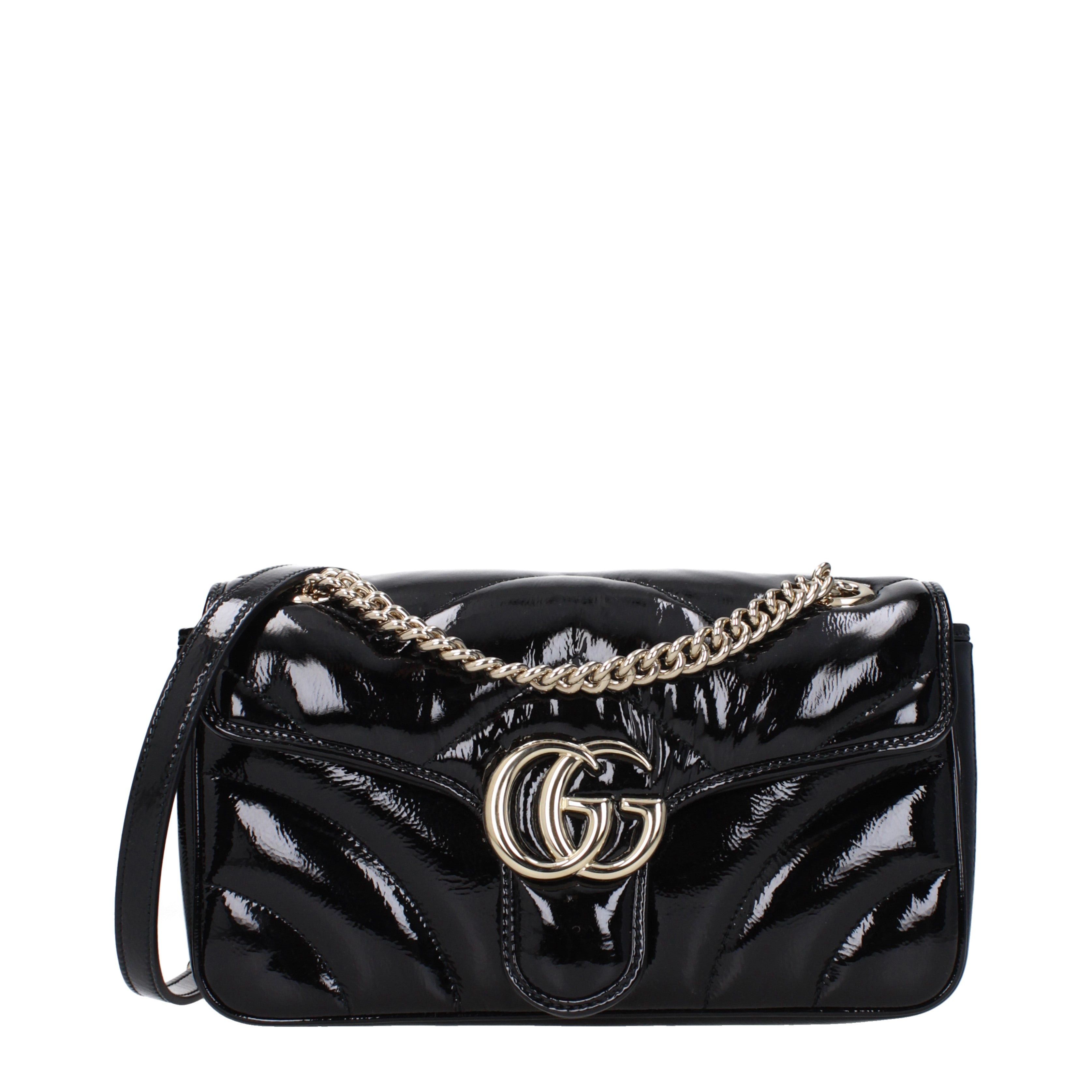Gucci Shoulder Bag In Patent Leather in Black, Women's