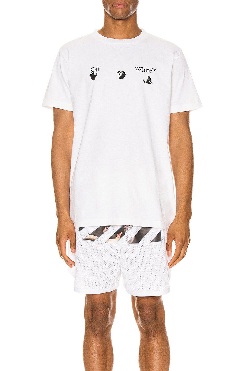 Off-White White Swimming Man Big Logo T-Shirt Size L / US 10 / IT 46 - 2 Thumbnail