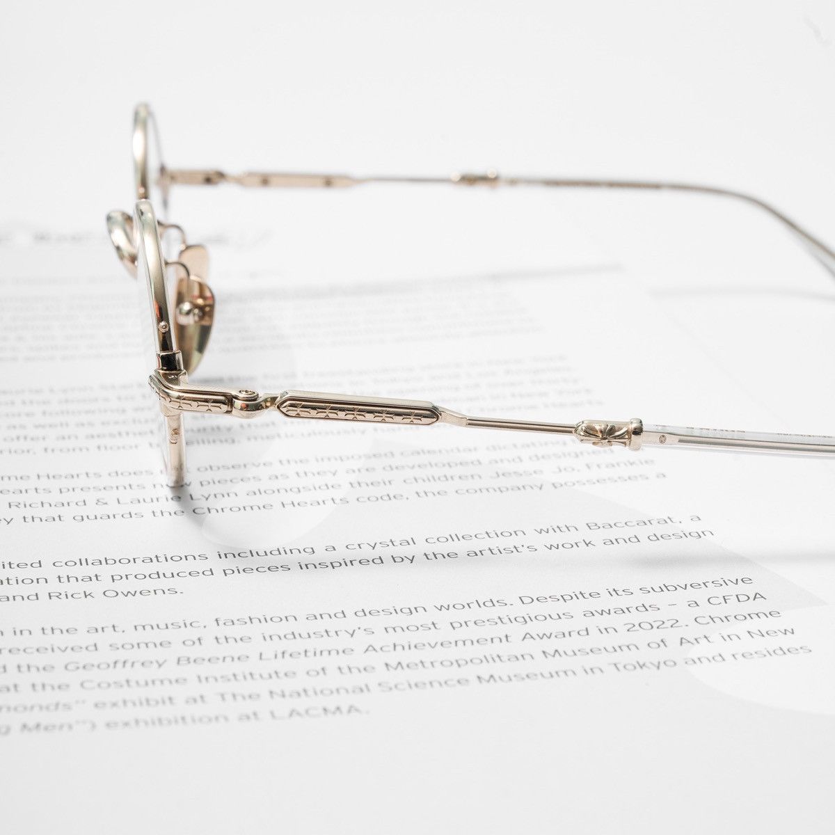 Chrome Hearts CHROME HEARTS EDITH F CRYSSTAL/ GOLD PLATED GLASSES Size ONE SIZE - 3 Thumbnail