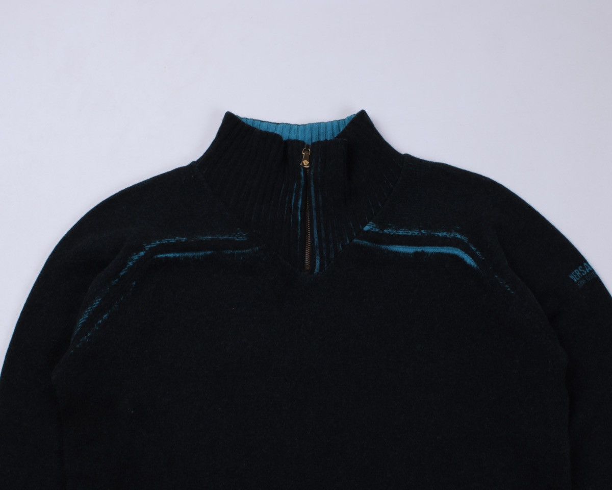 Versace Jeans Couture × Vintage VERSACE Jeans Couture Vintage Half Zip Wool Sweater Size US M / EU 48-50 / 2 - 5 Thumbnail