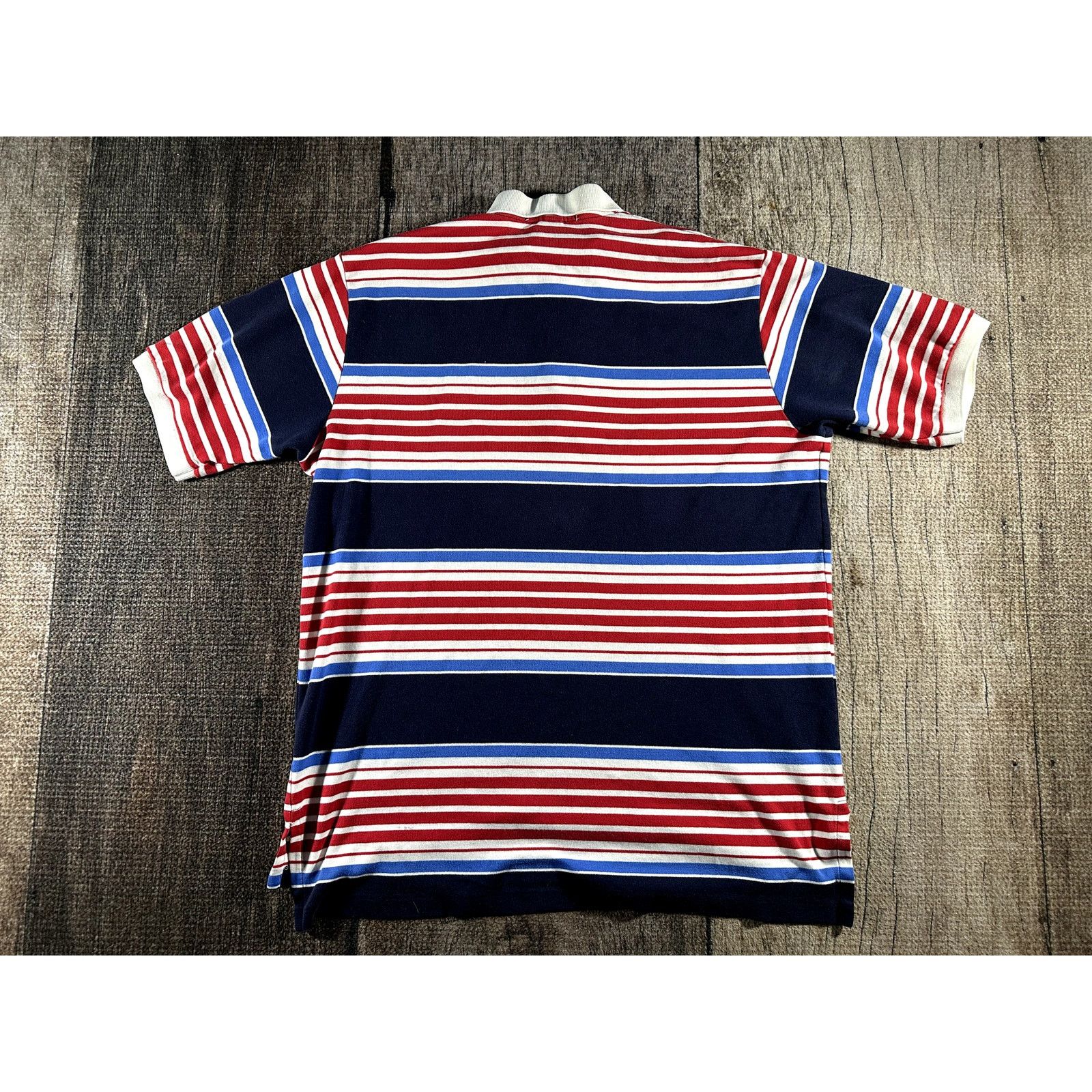 Polo Ralph Lauren Polo Ralph Lauren Red White Blue Striped Crest Polo Shirt Size US L / EU 52-54 / 3 - 6 Thumbnail